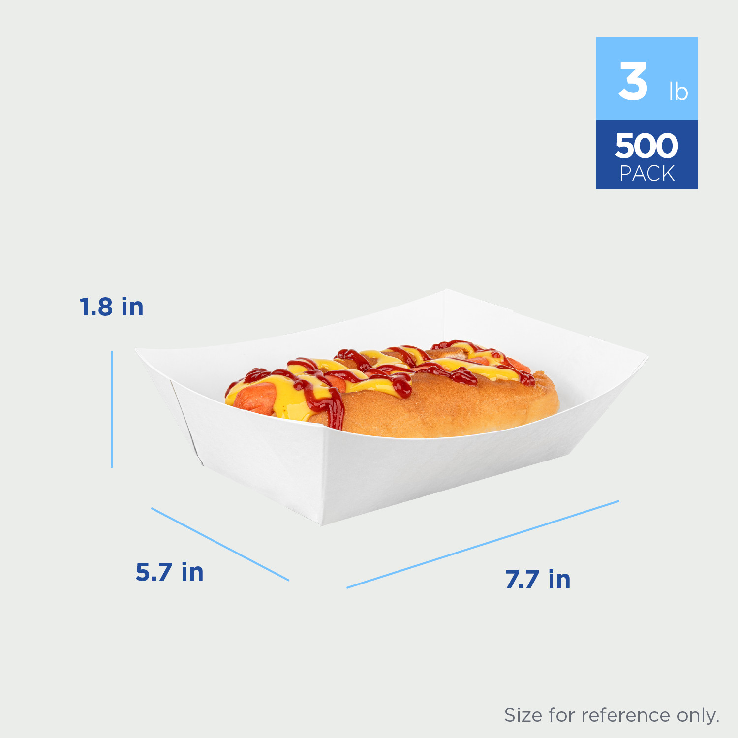 Karat Food Tray (White) – 3.0 lb/Paper Food Tray/Boat Tray for Snack