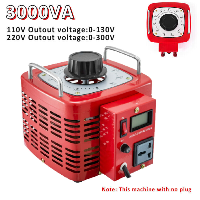 3KVA 110/220V Variac Transformer 0-130V/300V Variable Voltage Regulator Metered