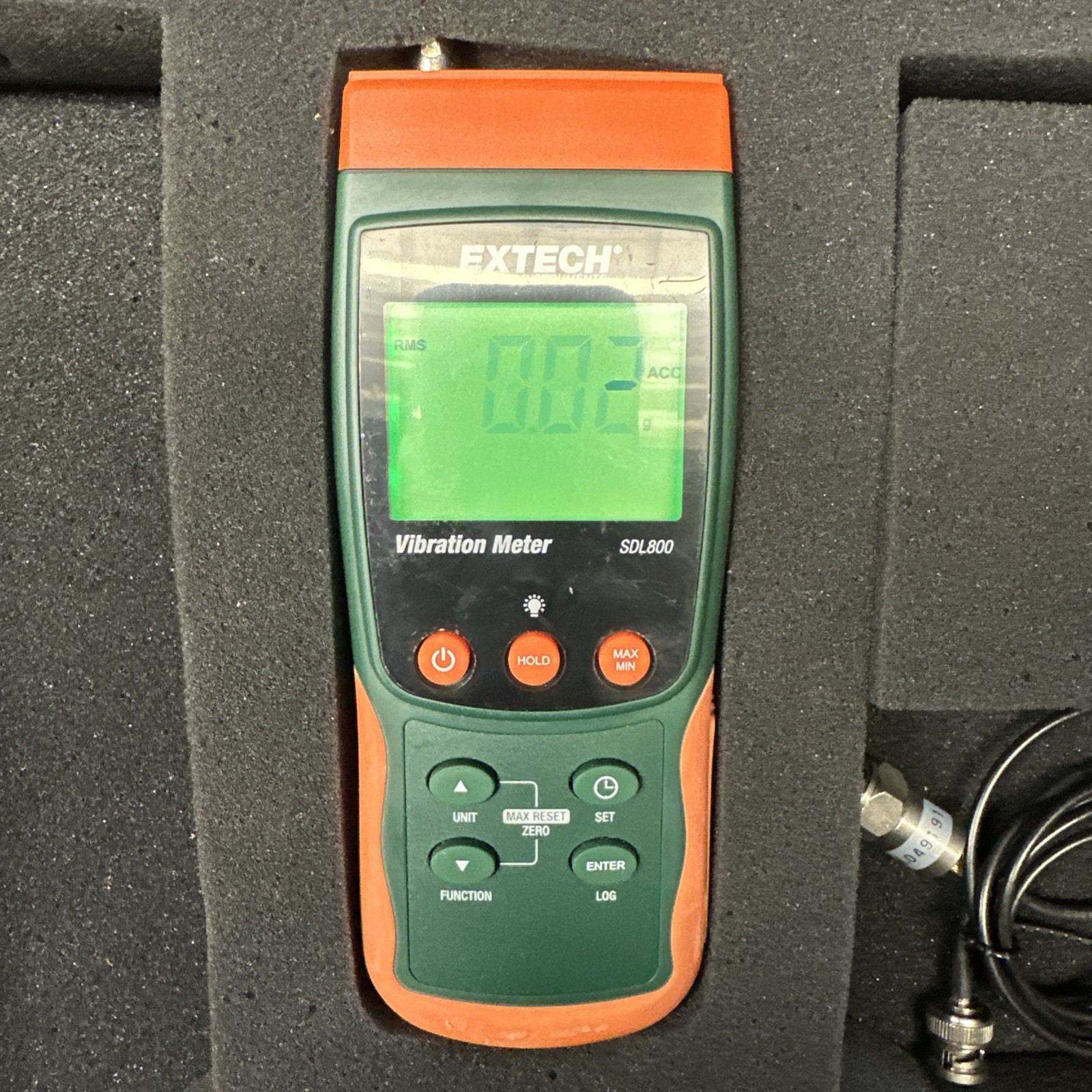EXTECH SDL800 Vibration Meter Calibrated W/ SD Card Datalogger Batteries & Case