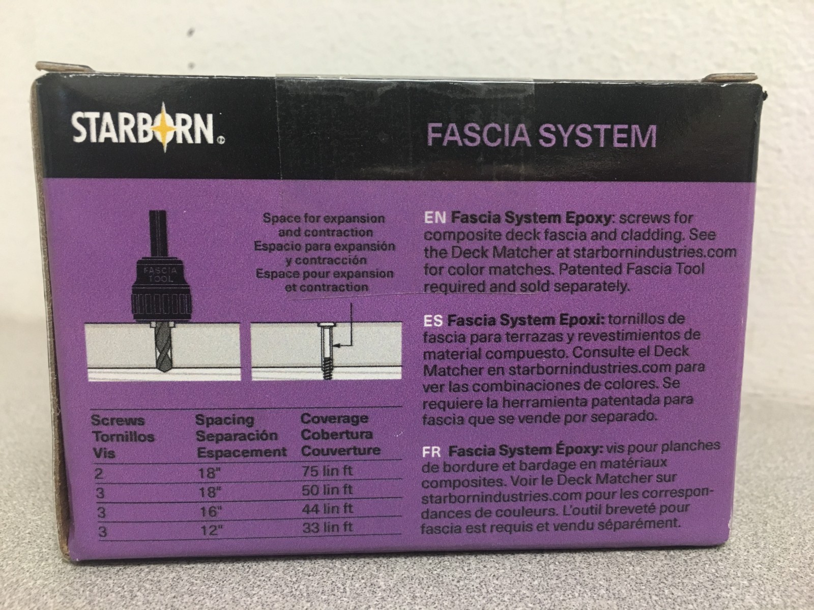 Trex Fascia System Epoxy Fascia screws #37 Pebble Grey-Rocky Harbor 1 ⅞ ” 100PCS