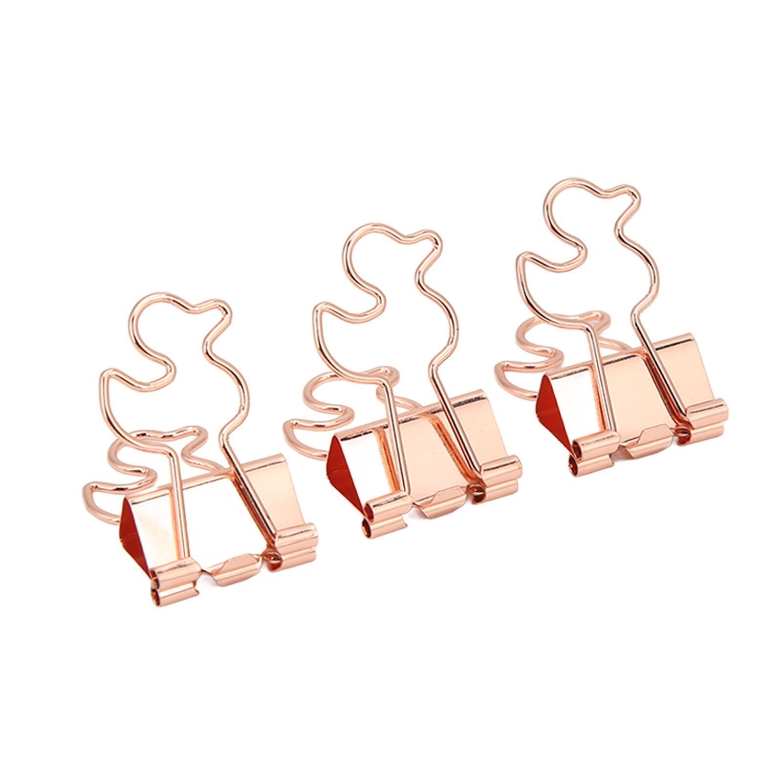 20Pcs Paper Clips Strong Clamping Force Durable Iron Little Duck Design Wide