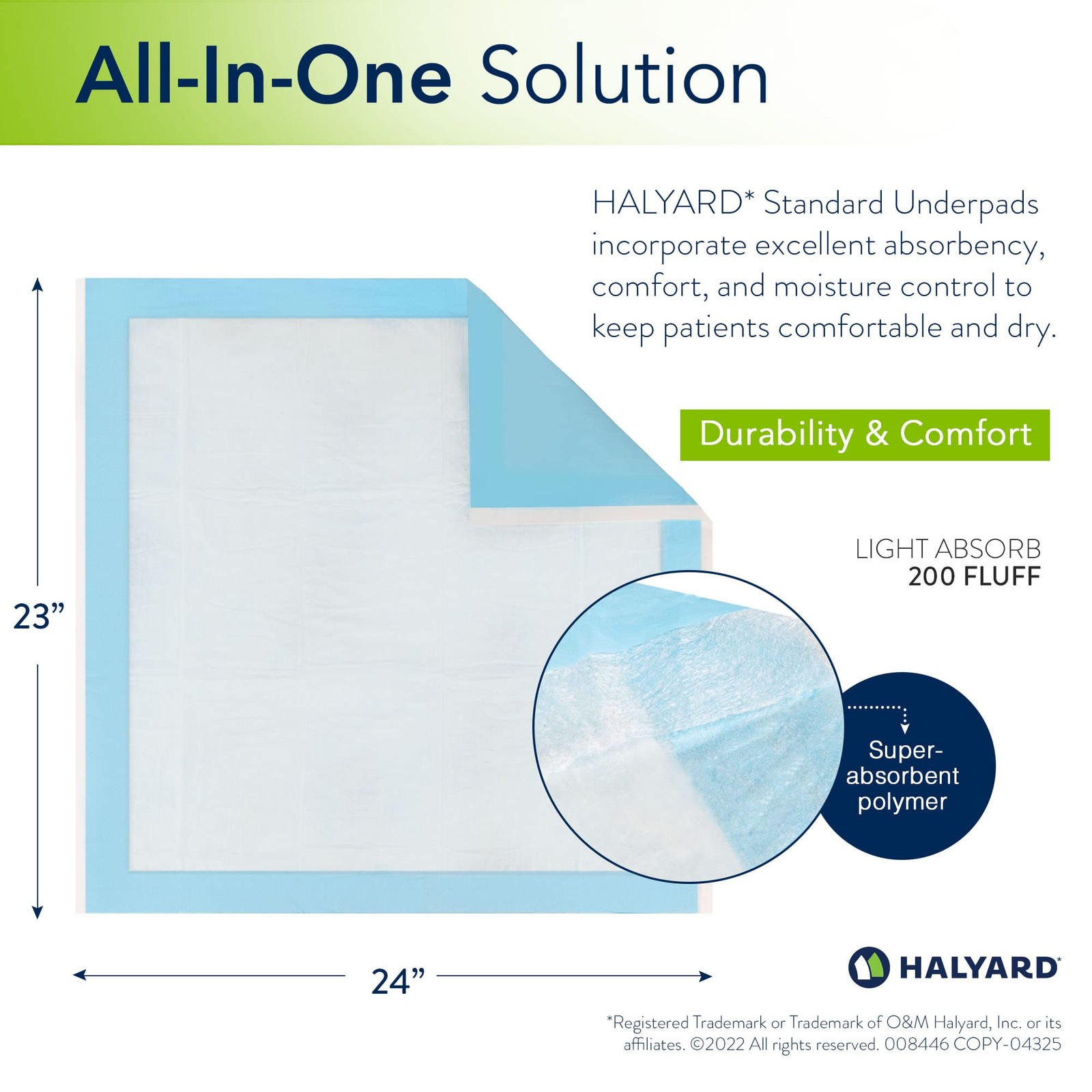 Halyard Disposable Standard Underpads Incontinence Bed Pads 23 X24 Inches Case