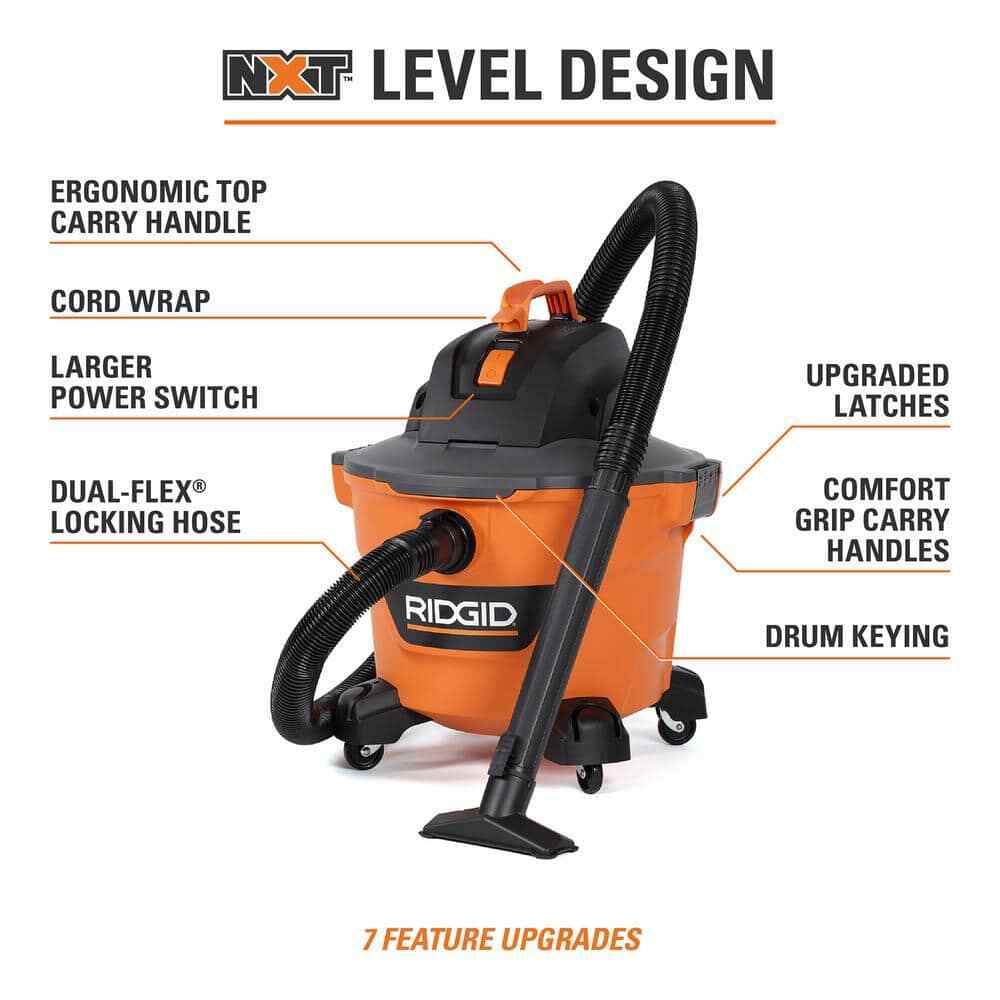 RIDGID 9 Gallon 4.25 Peak HP NXT Shop Vacuum Wet Dry Vac w/General Debris Filter