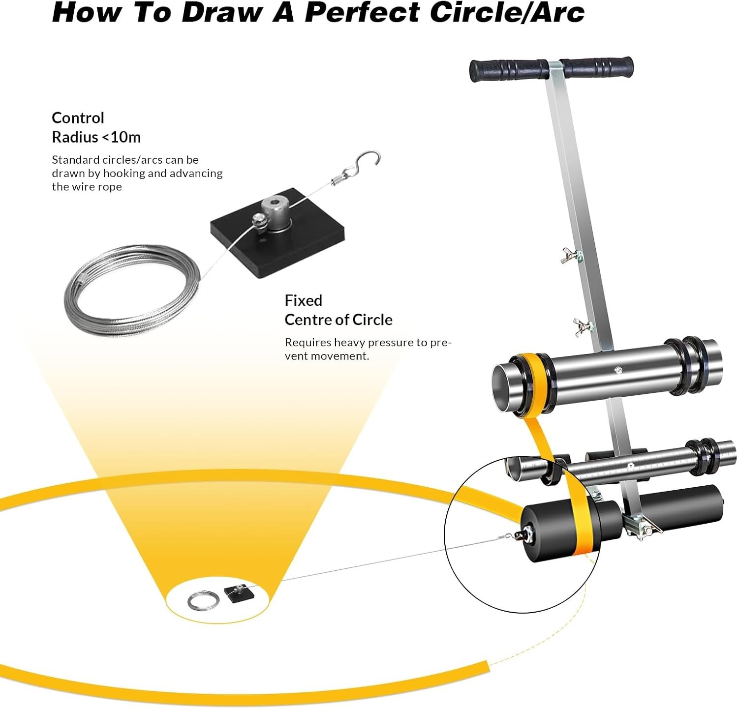 Line Striping Machine, with Drawing Circle Kit – Asphalt Or Concrete