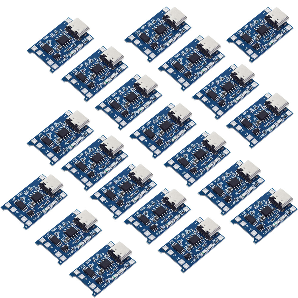 20PCS Type-C USB 5V 1A 18650 TP4056 Lithium Battery Charging Board Charger
