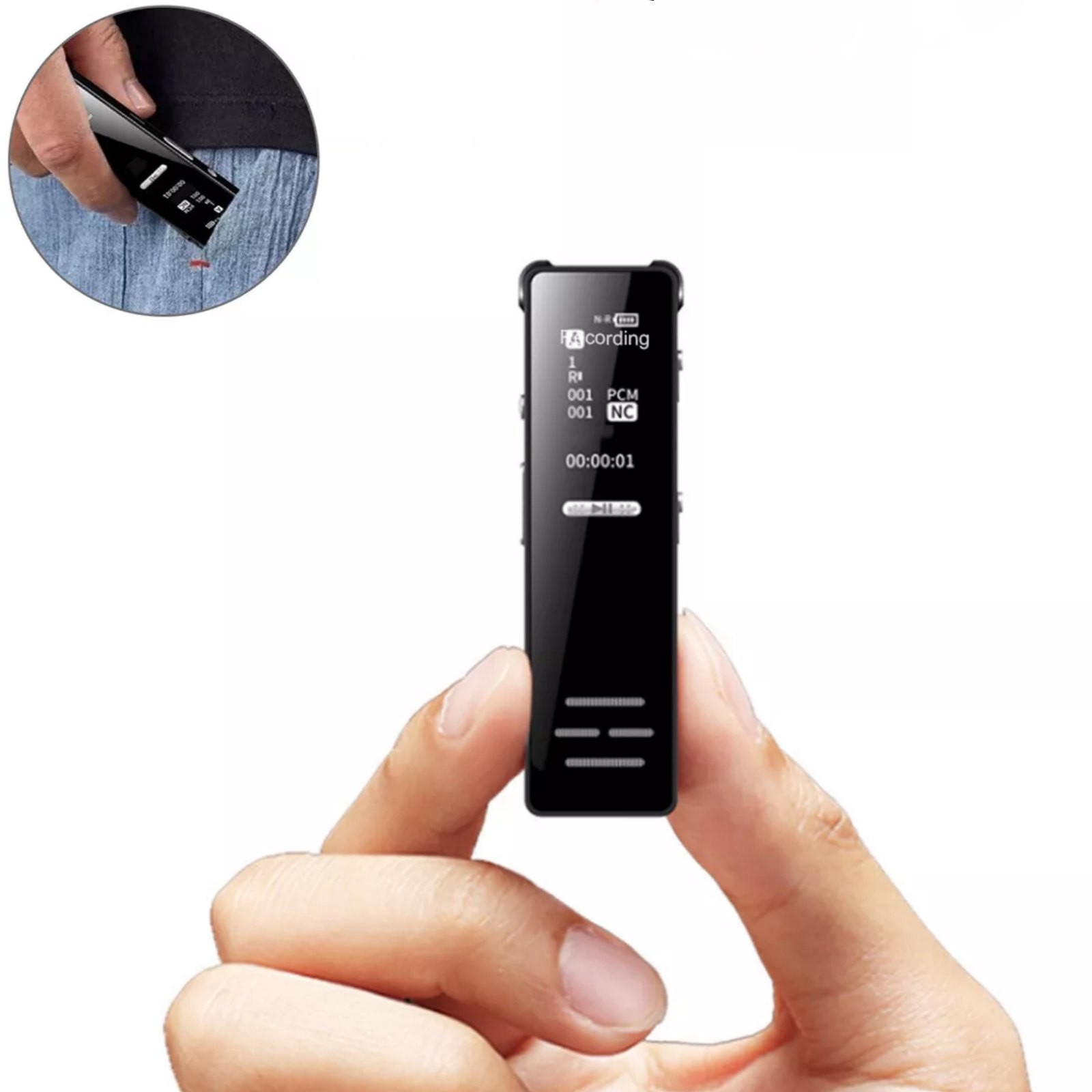 128GB Voice Recorder with OLED Screen – HD Voice Activated Recorder & MP3 Player