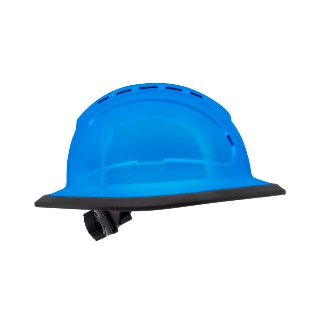 HD Blue Full Brim Hard Hat with 6 Point Suspension With Chin Strap