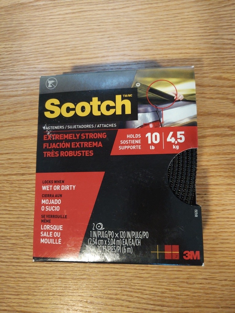 3M Scotch Extreme Fasteners 1in x 10ft Roll Black Outdoor 10lb Heavy Duty