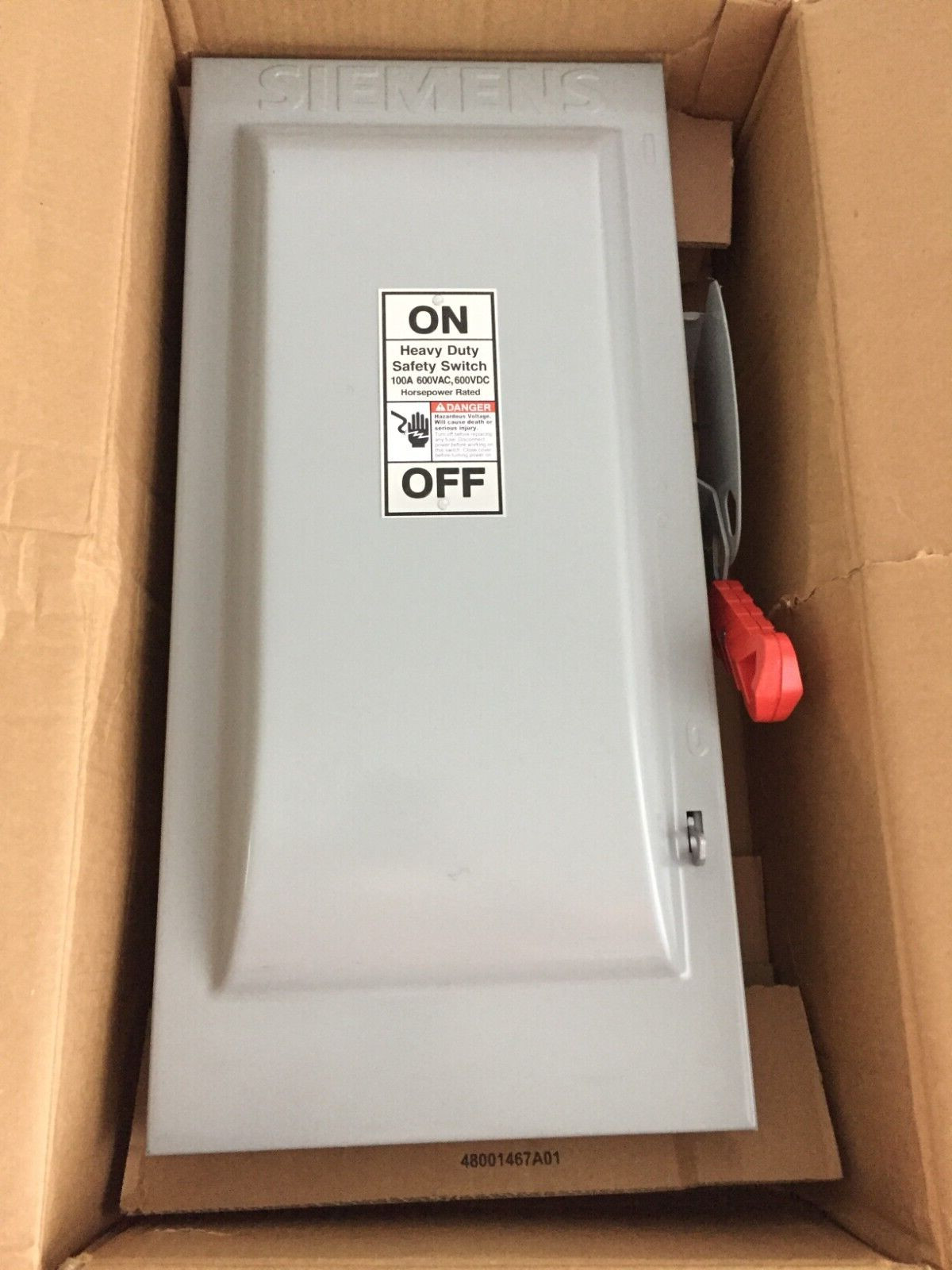 SIEMENS HNF263 100 AMP 600 VOLT SINGLE PHASE N/FUSED INDOOR DISCONNECT..D-1658