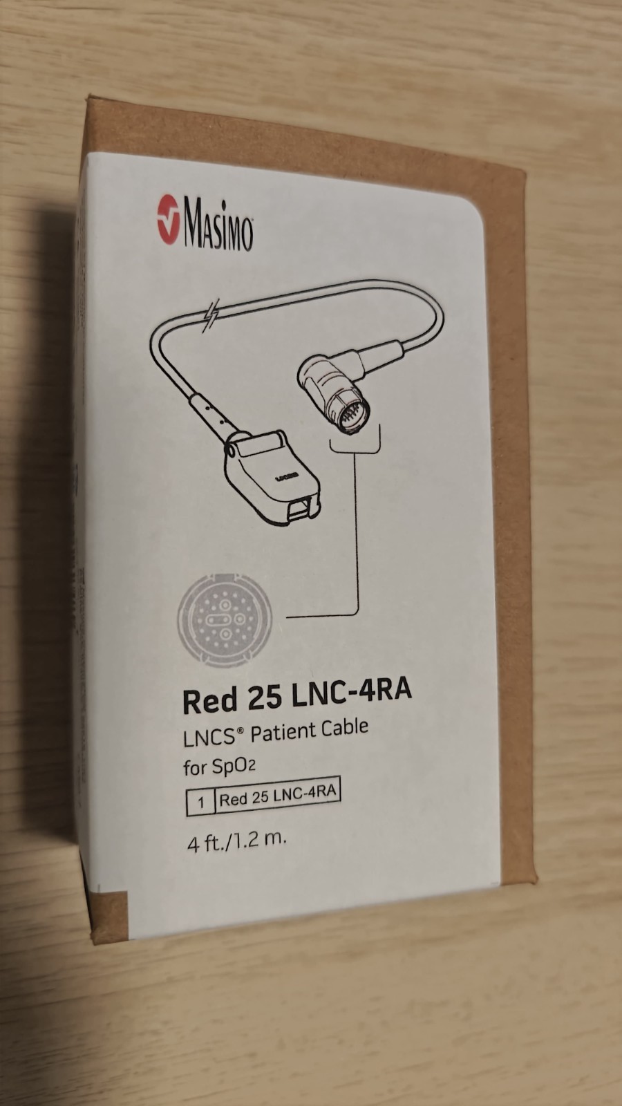 Masimo 25-Pin LNC-4RA LNCS SpO2 Patient Cable 4 ft 1-Lead Emergency Med
