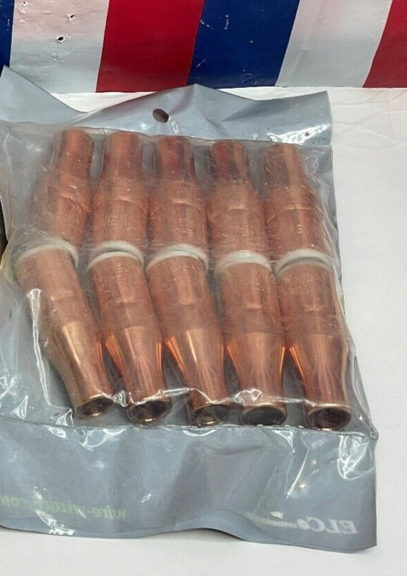 10 Pack Wire Wizard 1/2″ 12.7mm Bottle Nose Flush Copper Powerball MIG Nozzle