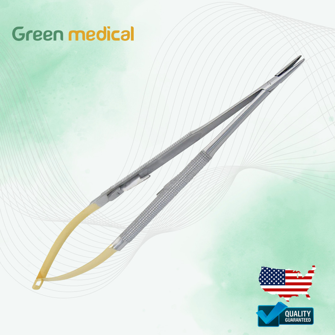 Castroviejo Needle Holder 14 cm Straight 5.5 ”with lock TC gold surgical suture