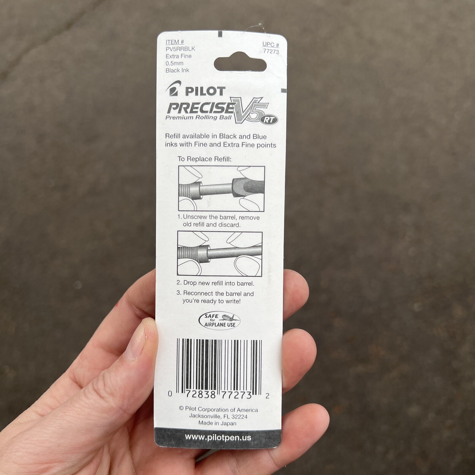 Pilot Precise V5 RT 1 Pack of 2 Refills Black Ink, 0.5mm X-Fine