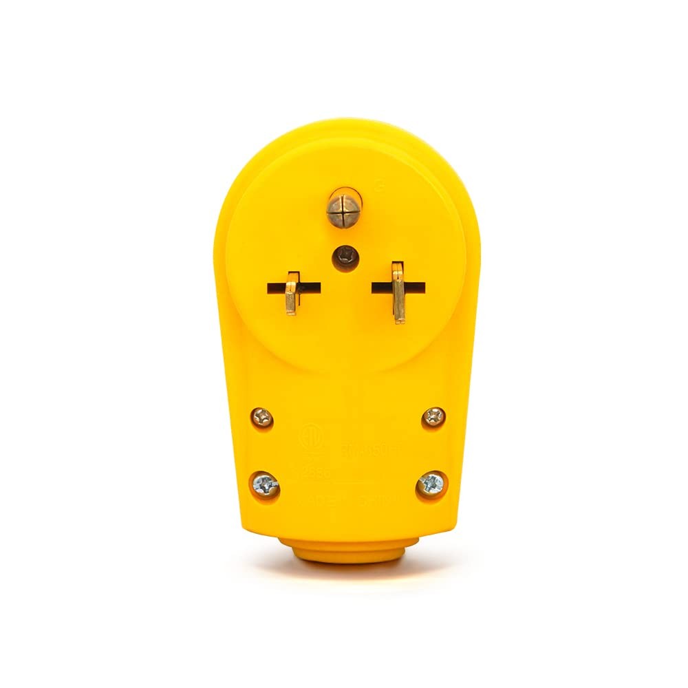 Welder Plug 50 Amp NEMA 6-50P Replacement Male Plug Heavy Duty Yellow ETL Listed