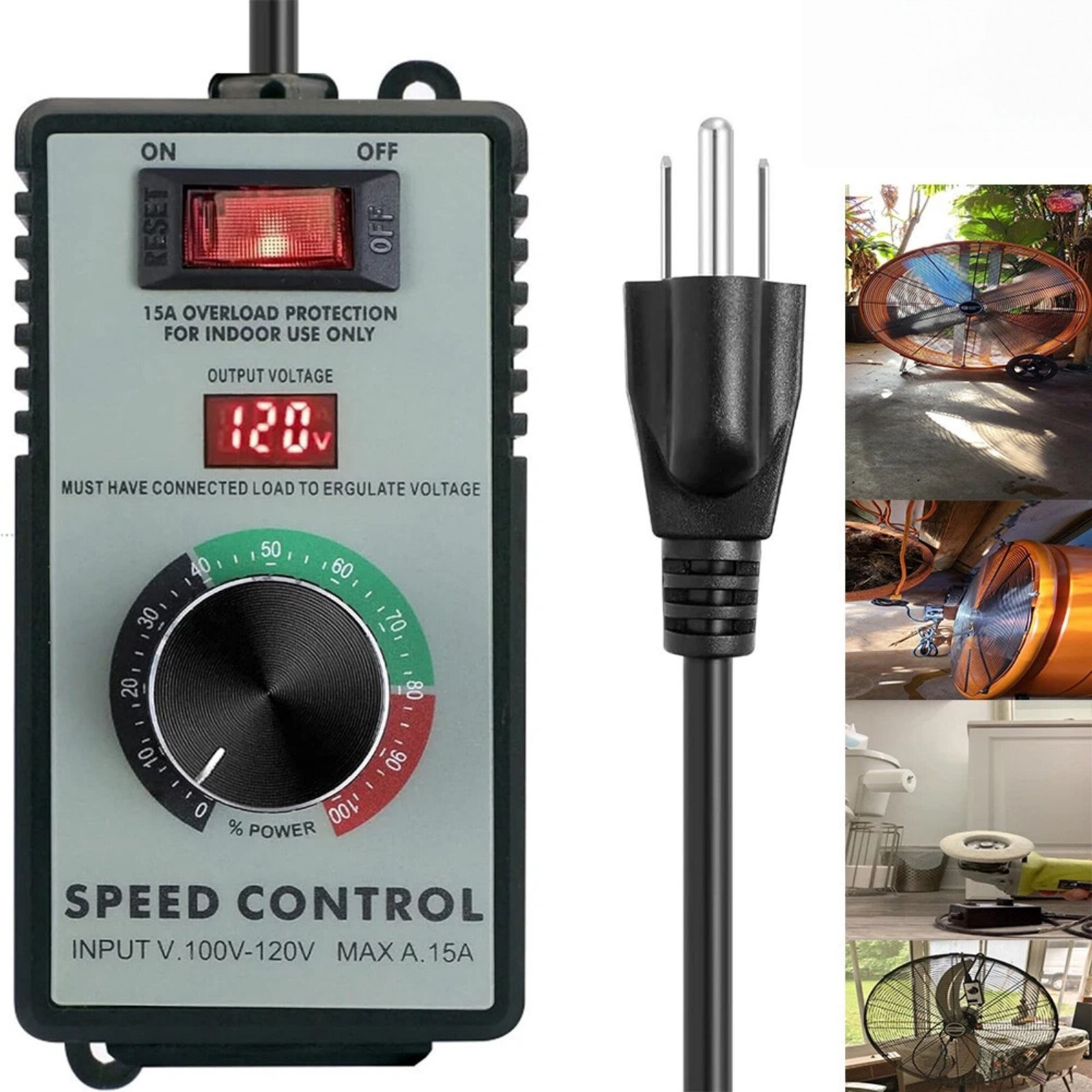 Brand New 120V AC Motor Speed Controller with Overload Protection Safety Feature