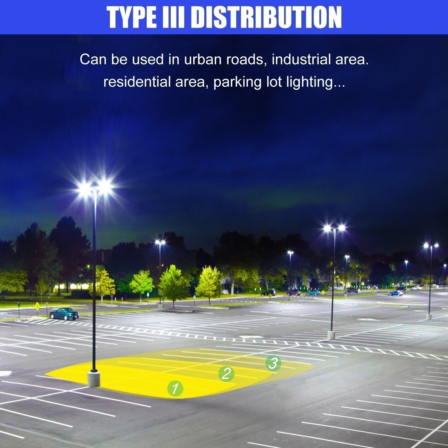 450W LED Shoebox Light Dusk To Dawn Commercial Street Parking Lot Light -67500LM