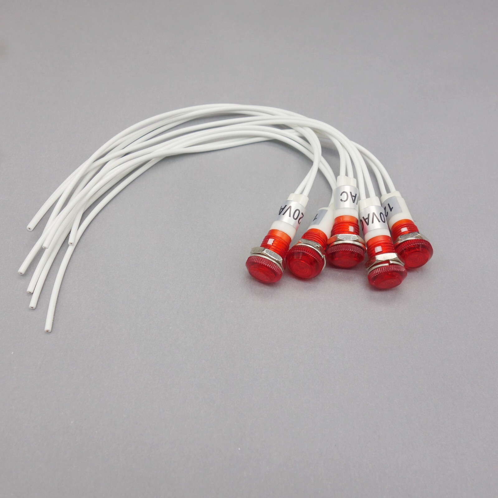 10Pcs 120V AC 10mm RED Panel Mounting LED Indication Signal Pilot Lights
