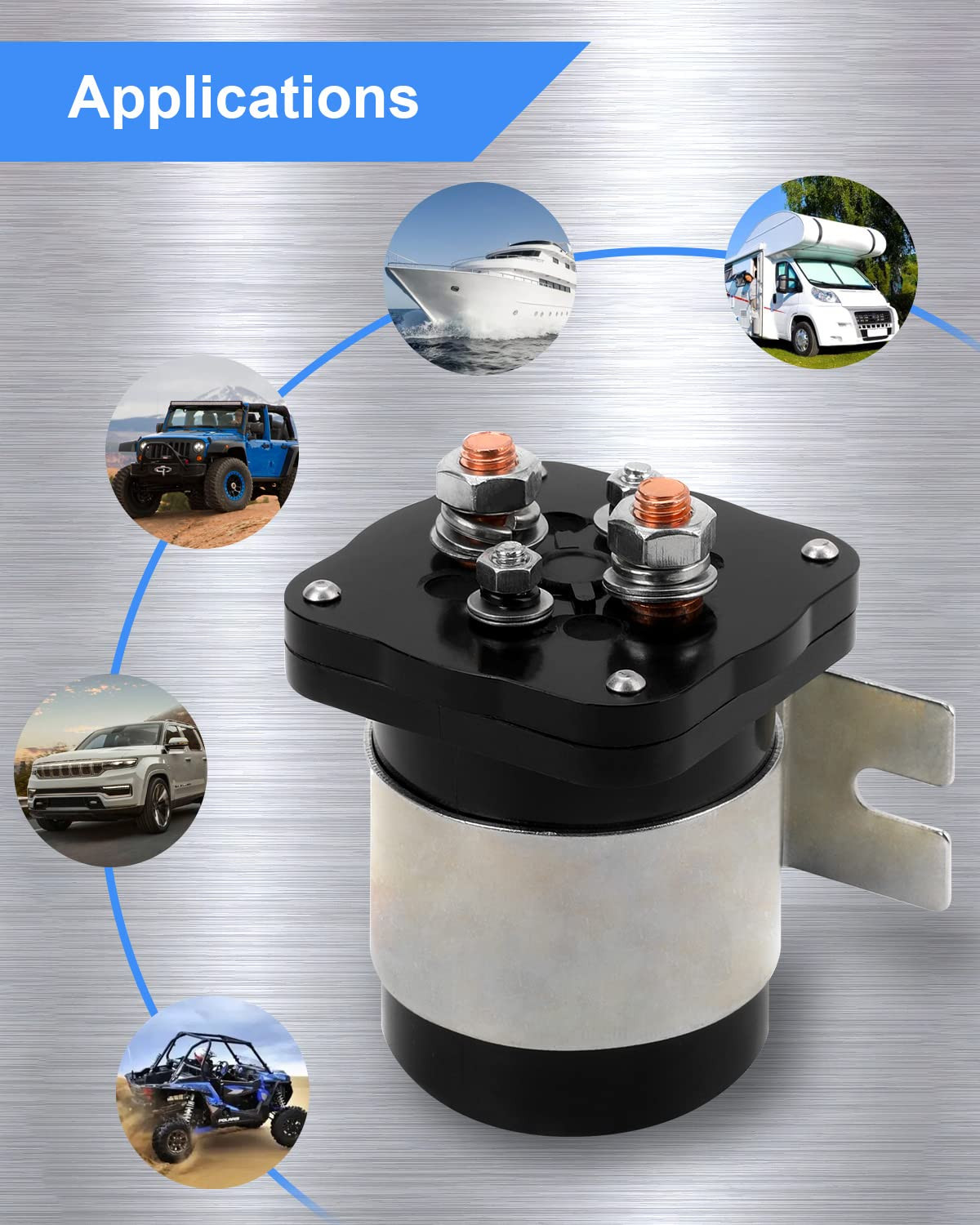 500A 12V Battery Isolator Relay Solenoid Continuous Duty For Dual Battery