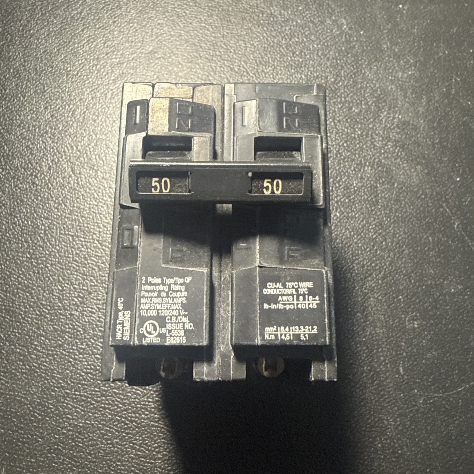 Siemens 50-Amp 2 Pole 240-Volt Circuit Breaker