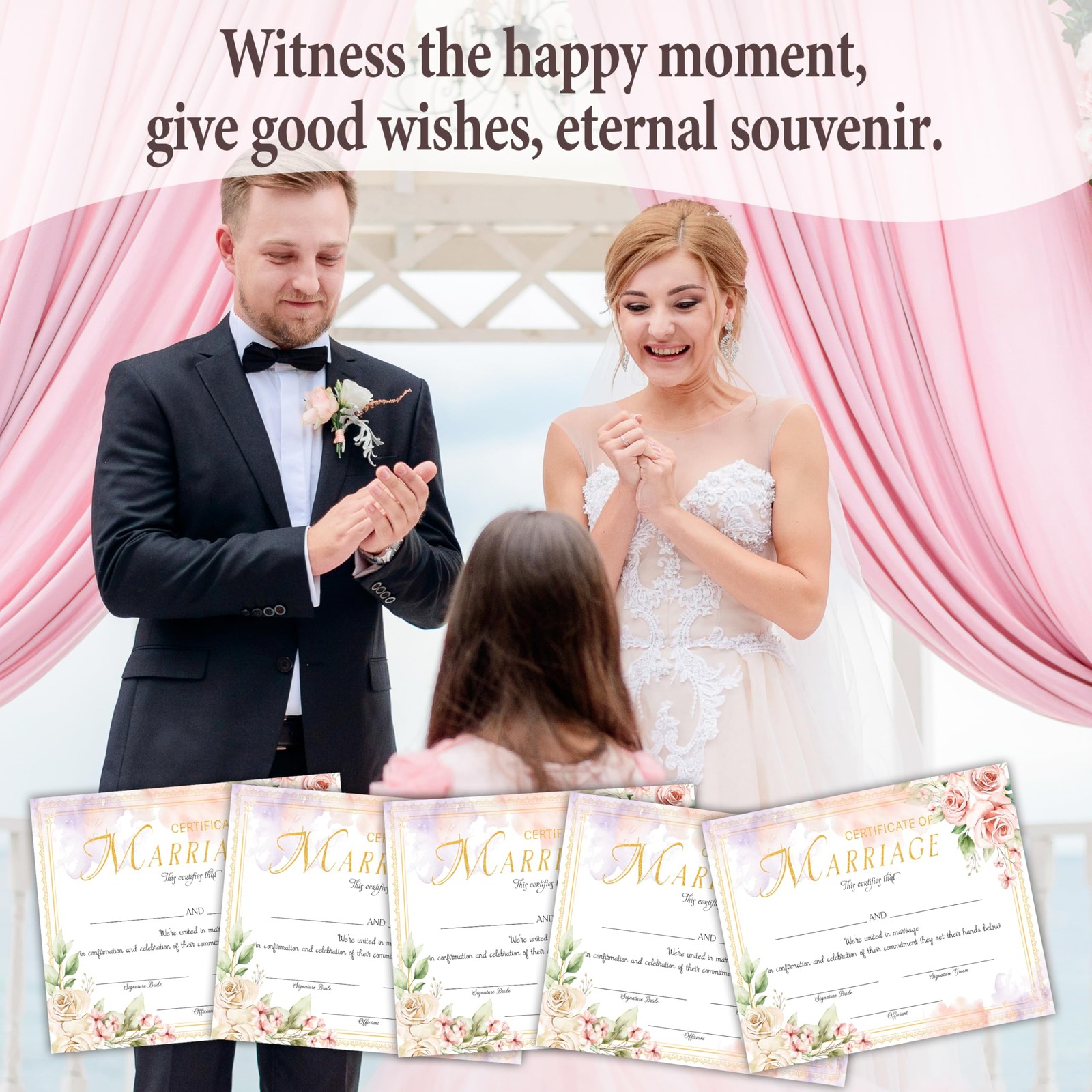 Floral Marriage Certificates, Wedding Certificate for Wedding Ceremony Propos…