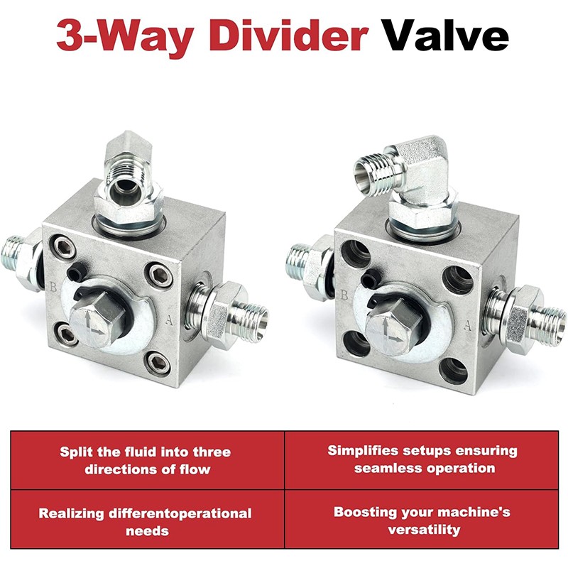 Three-Way Diverter Valve Kit for 1-2 Ton Mini Excavators AGT Diggit Eingp Miva
