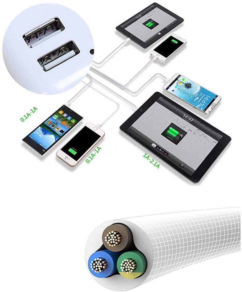 Multi 6 Port USB Hub Wall Charger Station Fast Charging Desktop AC Power Adapter