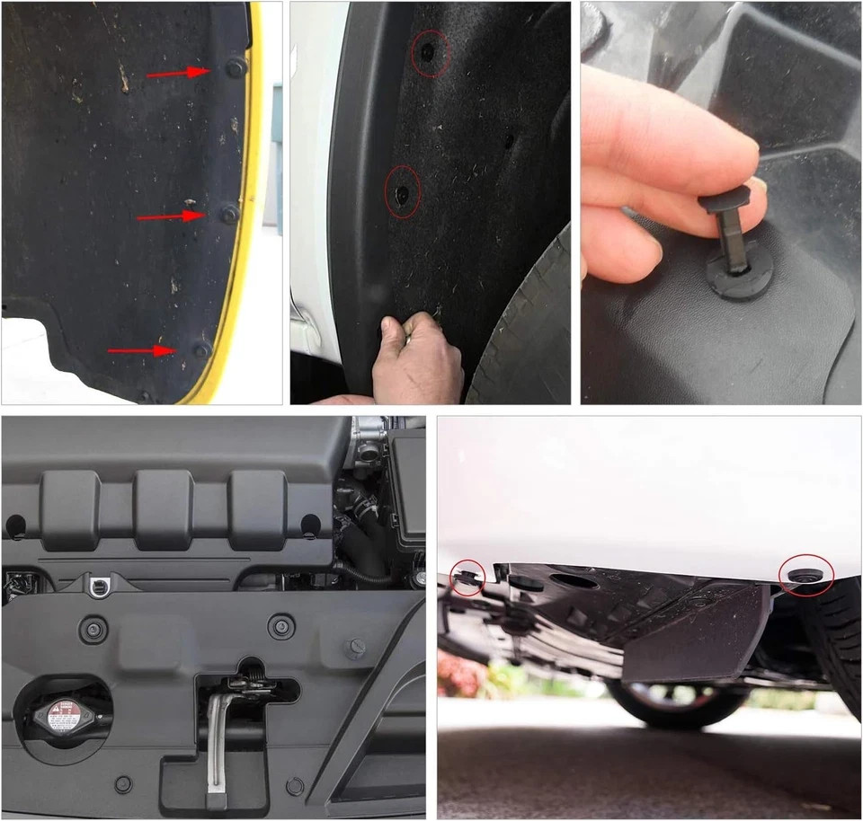200Pcs Car Push Fender Clips Retainer Fasteners Bumper Rivet Assortment Kit