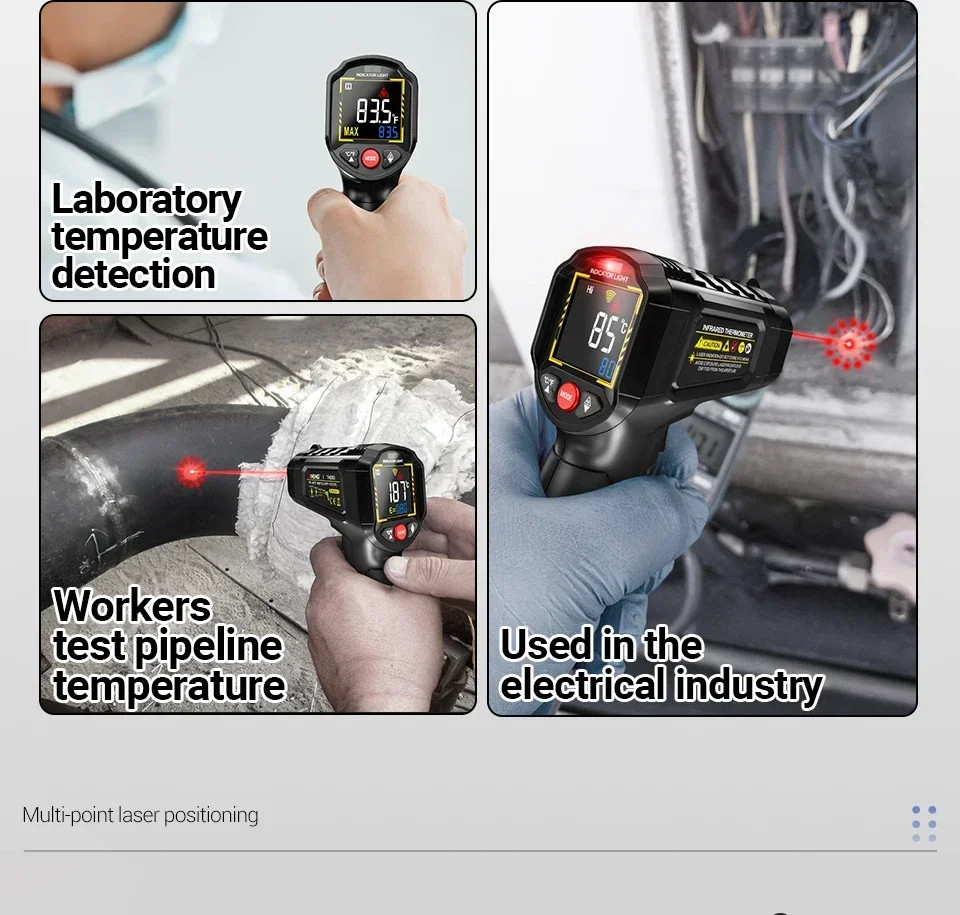 Infrared Thermometer LCD Digital Non-contact Laser IR Temperature Gun Temp Meter