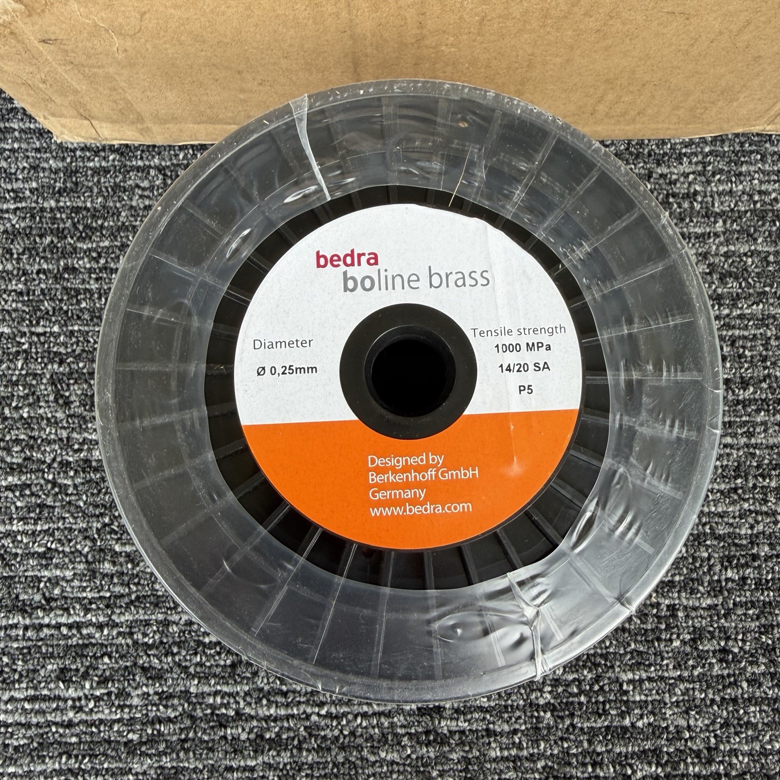 Bedra Boline Brass .010 (.25mm) EDM Wire 1000 MPa, 14/20SA, 11 LB..P5 Spool