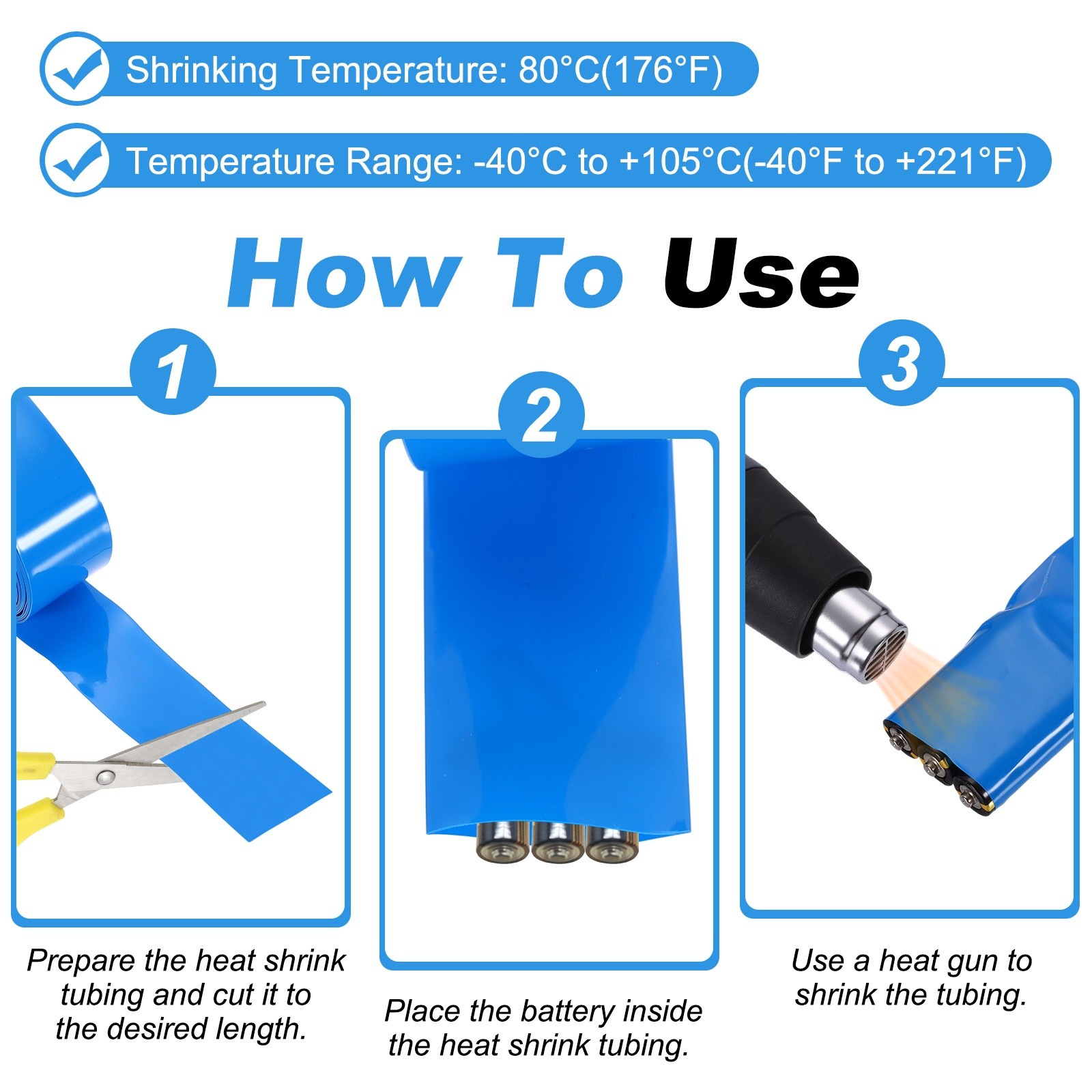 PVC Heat Shrink Wrap Tube 150mm/5.9″ Flat Width 9.9ft Length Battery Wrap Blue