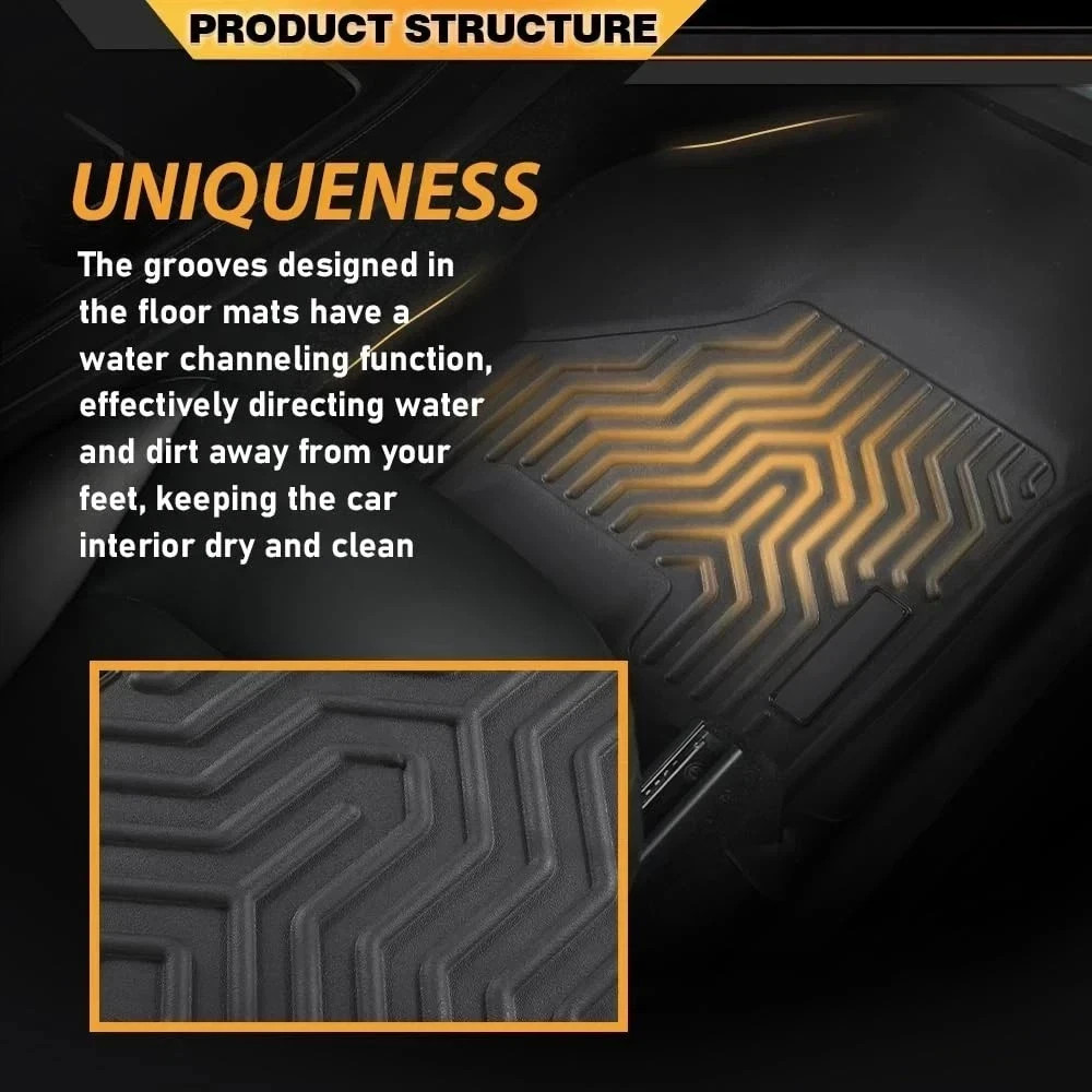 Dodge Ram 2500 3500 10-18 1500 09-23 Crew Cab All Weather Floor Mats TPE 3PCS