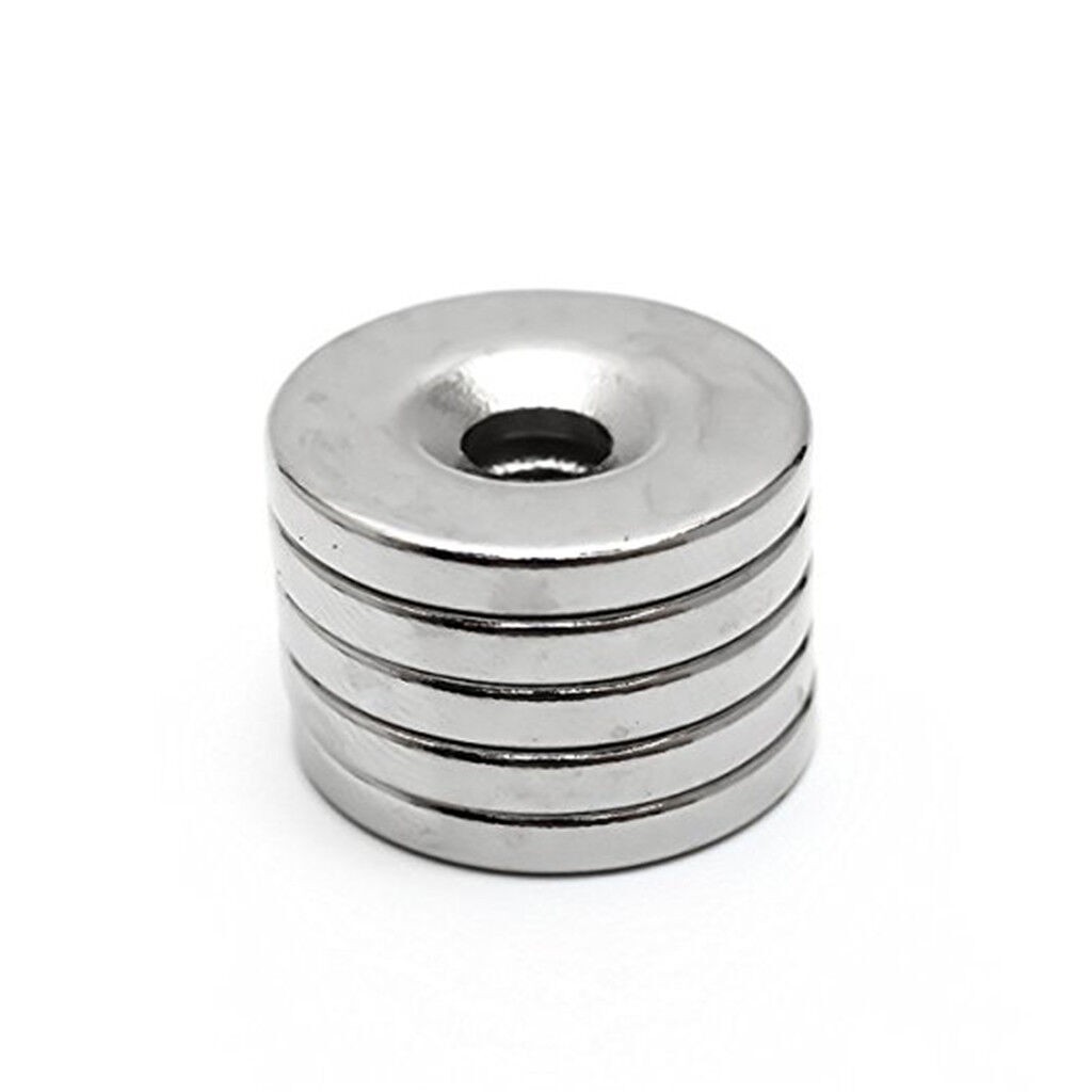 15 25 50 Strong Neodymium Magnets Countersunk Ring 25 X 5mm Rare Earth 5mm hole