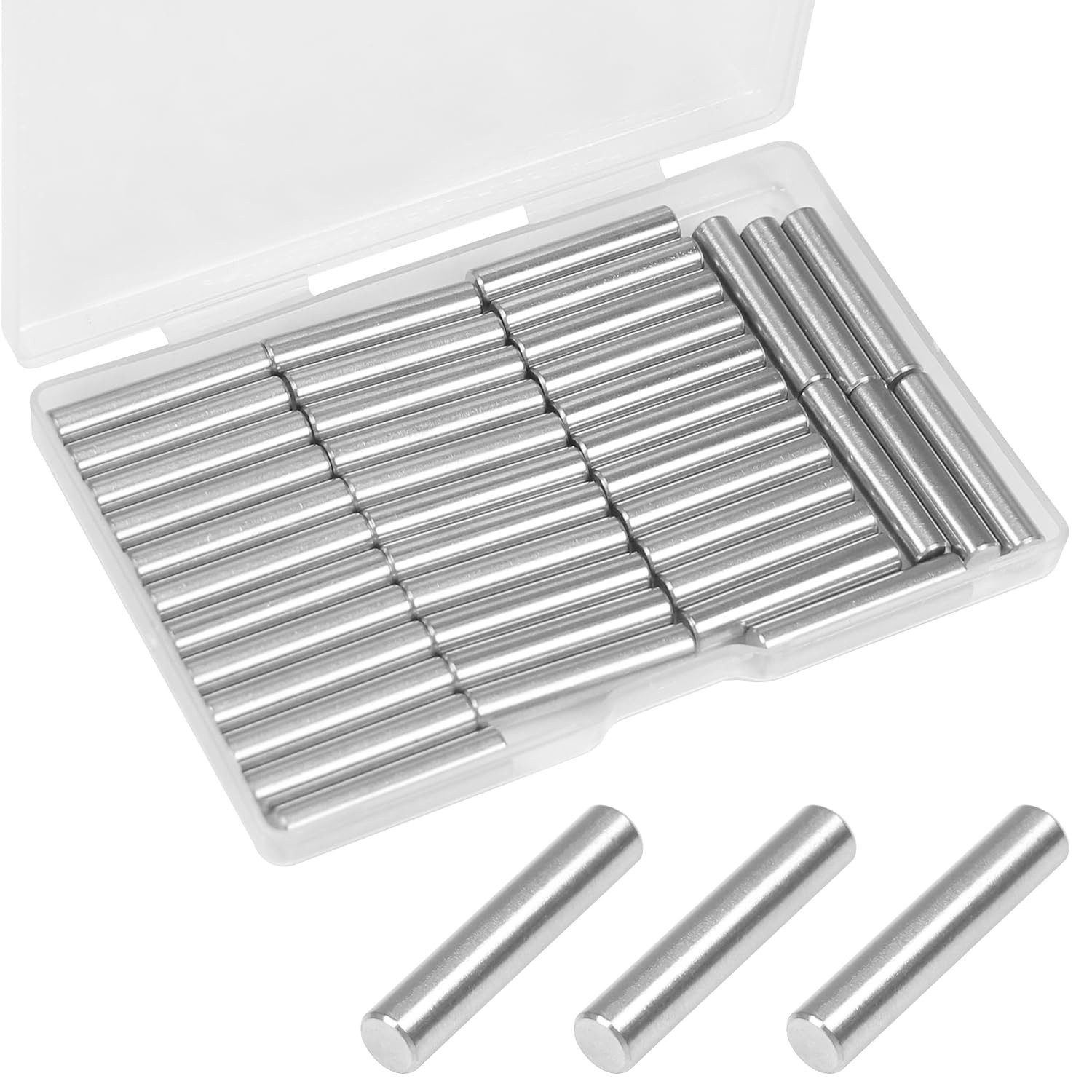 MroMax 50Pcs M5 x 25mm Dowel Pins Approx 3/16 x 1 , 304 Stainless Steel Cylin…
