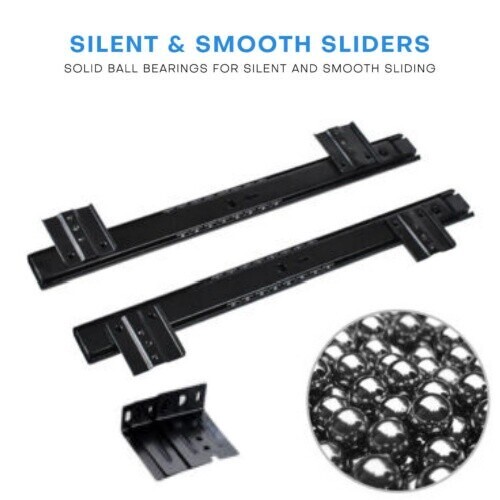 Slide Out Under Desk Keyboard Tray Pull Out Keyboard Drawer Shelf w/ Pen Holder