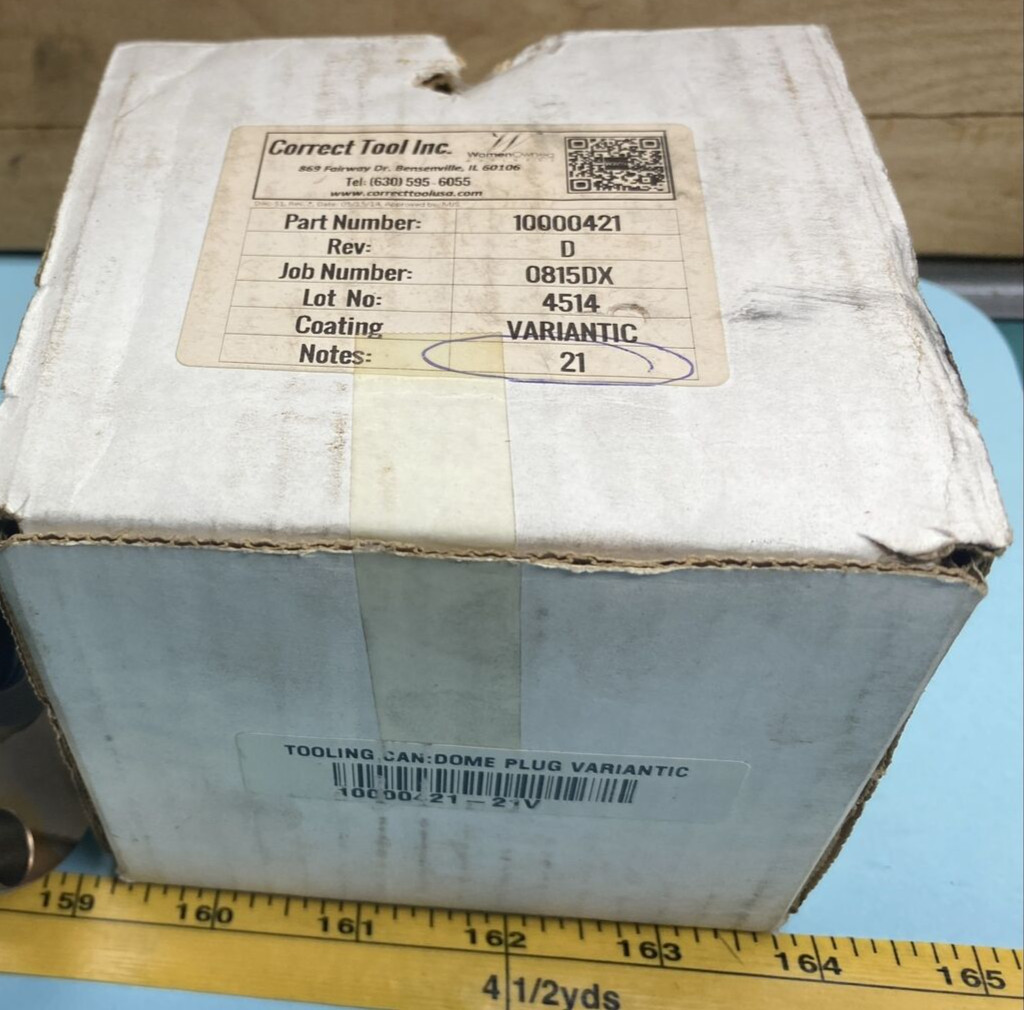 Correct Tool, Inc. 10000421, Note 21, Tooling Fixture, Variantic Coated