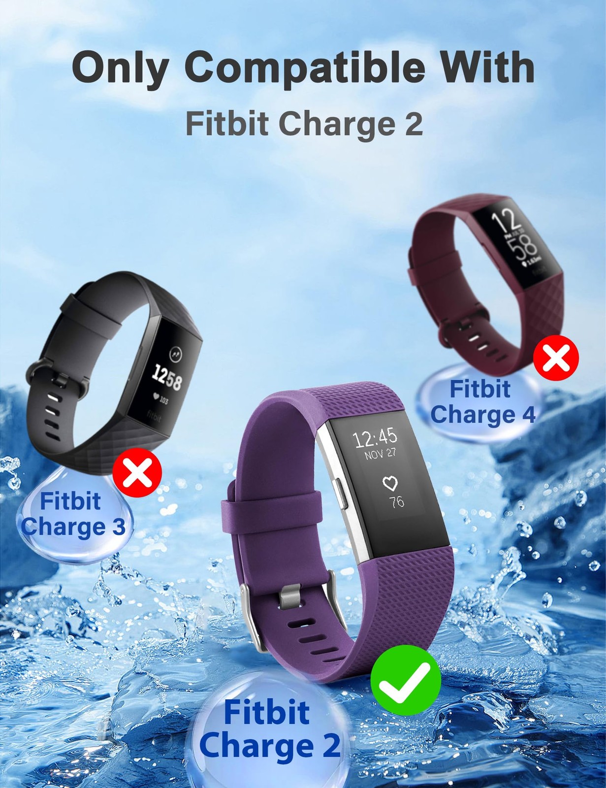3.3ft/1m Charger with Fitbit Charge 2 Charger USB Charging Cable for Fitbit C…