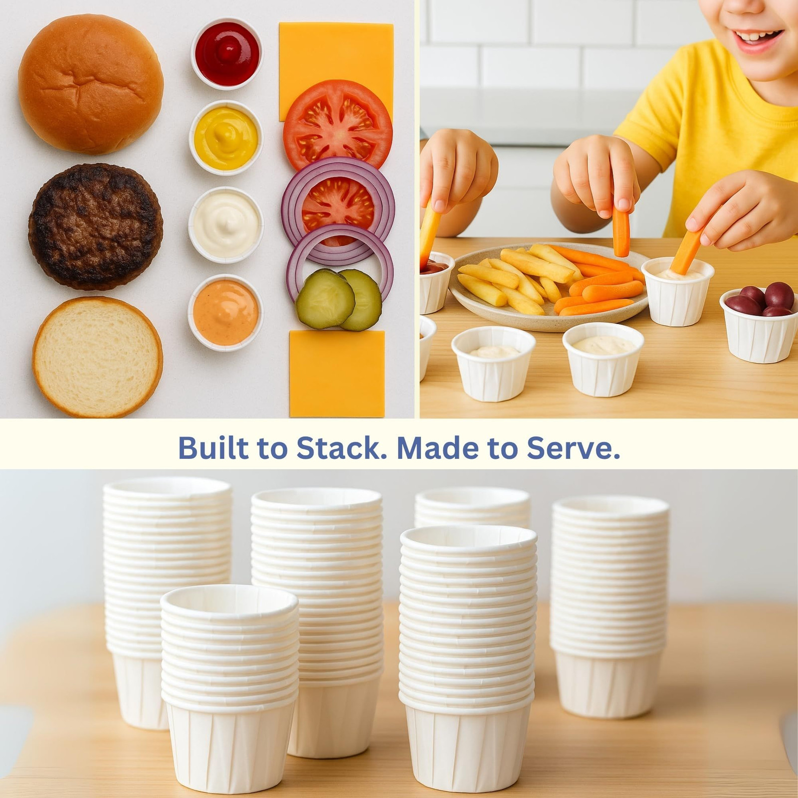 1 Oz Paper Souffle Cups (1000 Pack) Disposable Portion 1 Ounces, White