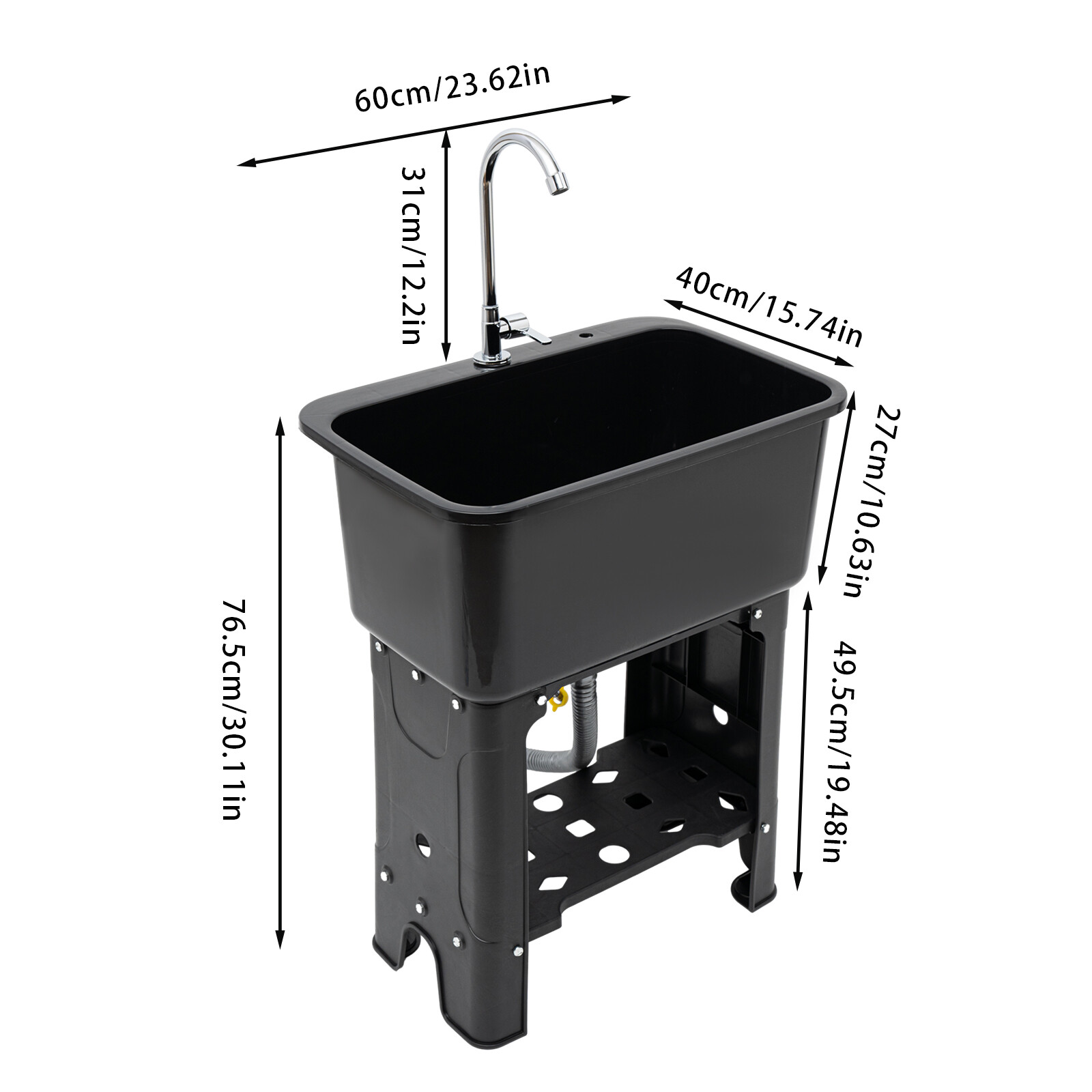 Utility Sink Laundry Tub with Faucet & Basement for Laundry Room Garage or Shop