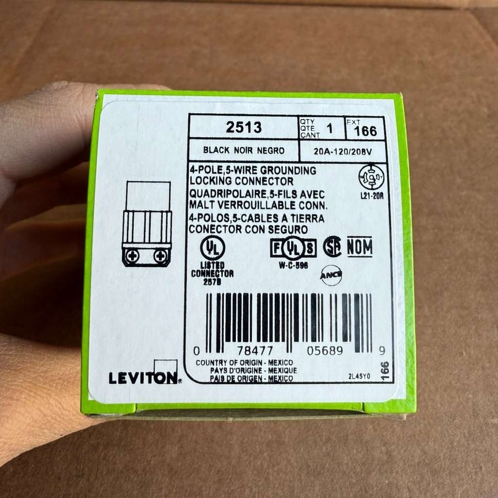 Lot of 10 Leviton 2513 L21-20R 20A 120/208V 4P5W Locking Connector New