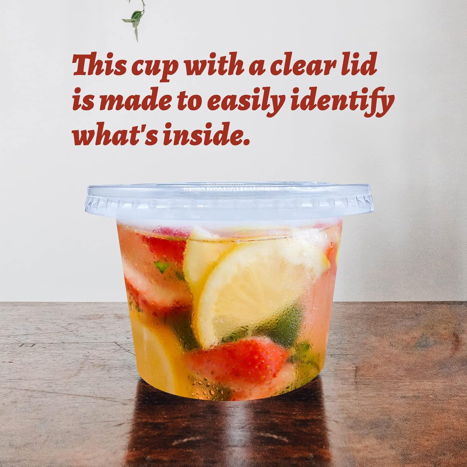 50 Pack 8 OZ Disposable Plastic Cups with Lids,Clear Portion Cups