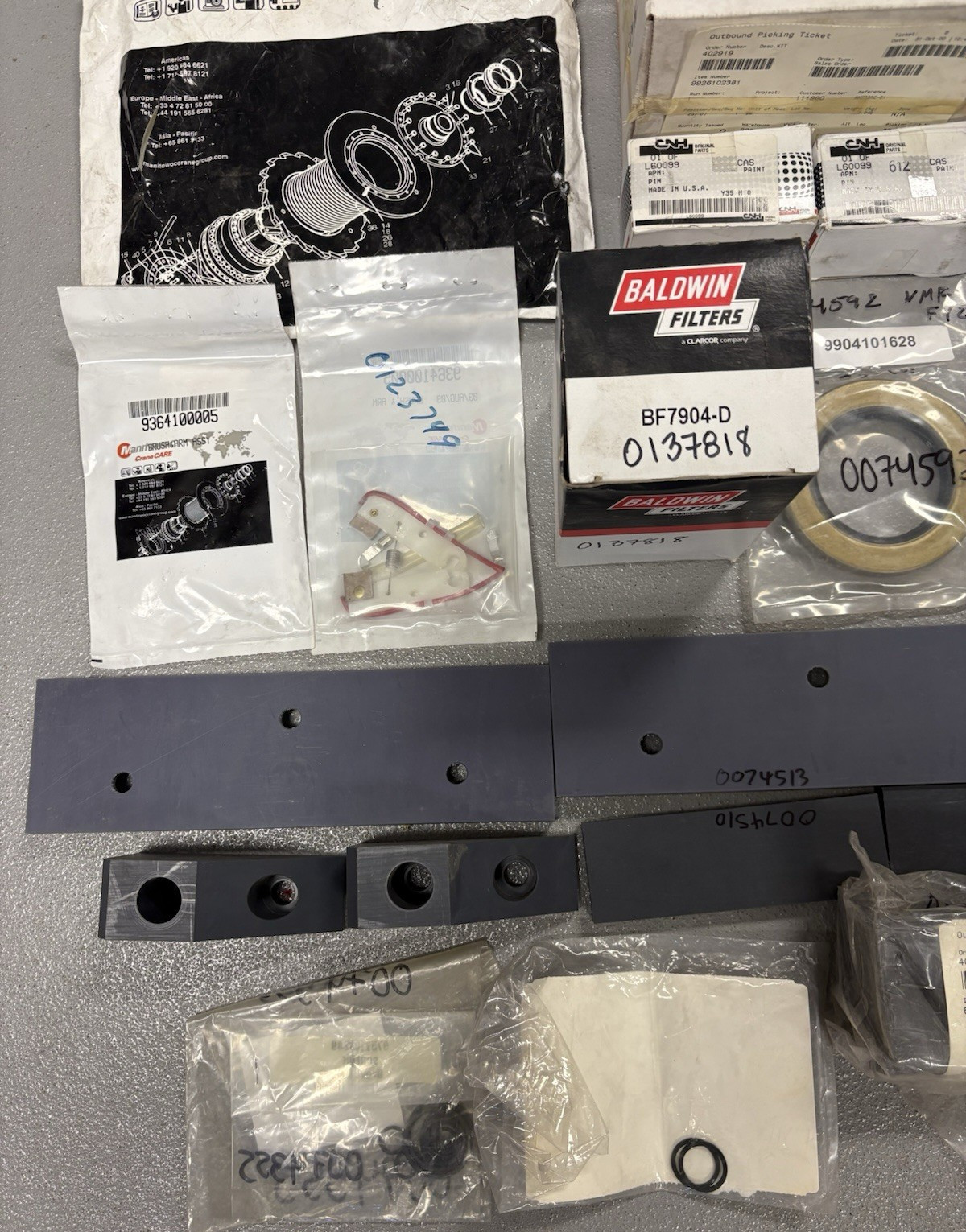 HUGE LOT OEM Manitowoc, Grove CRANE , CASE TRACTOR WHOLESALE PARTS NIB &PACKAGE
