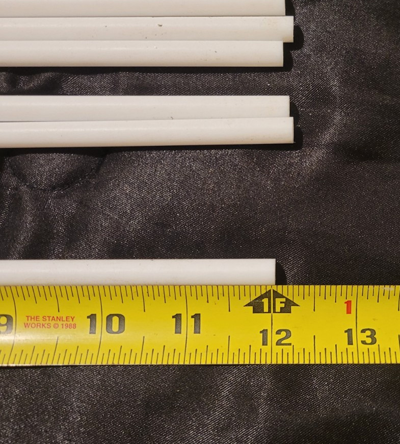 6) Teflon 5/16 Dia Round Stock 12″ long (.312 X 12.000) INV#W-85