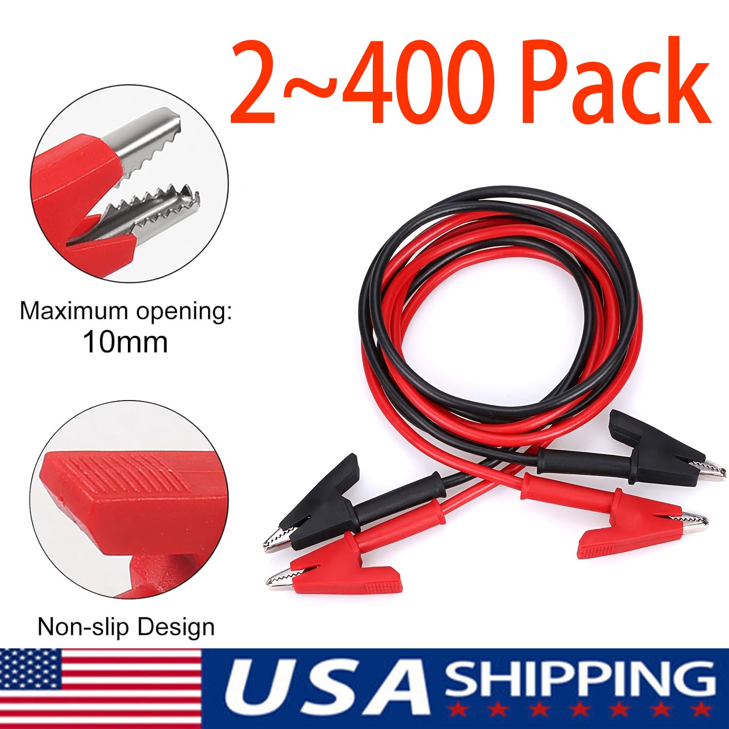 Alligator Clips Electrical Multimeter Test Leads 1500V/15A Jumper Wires Set Lot