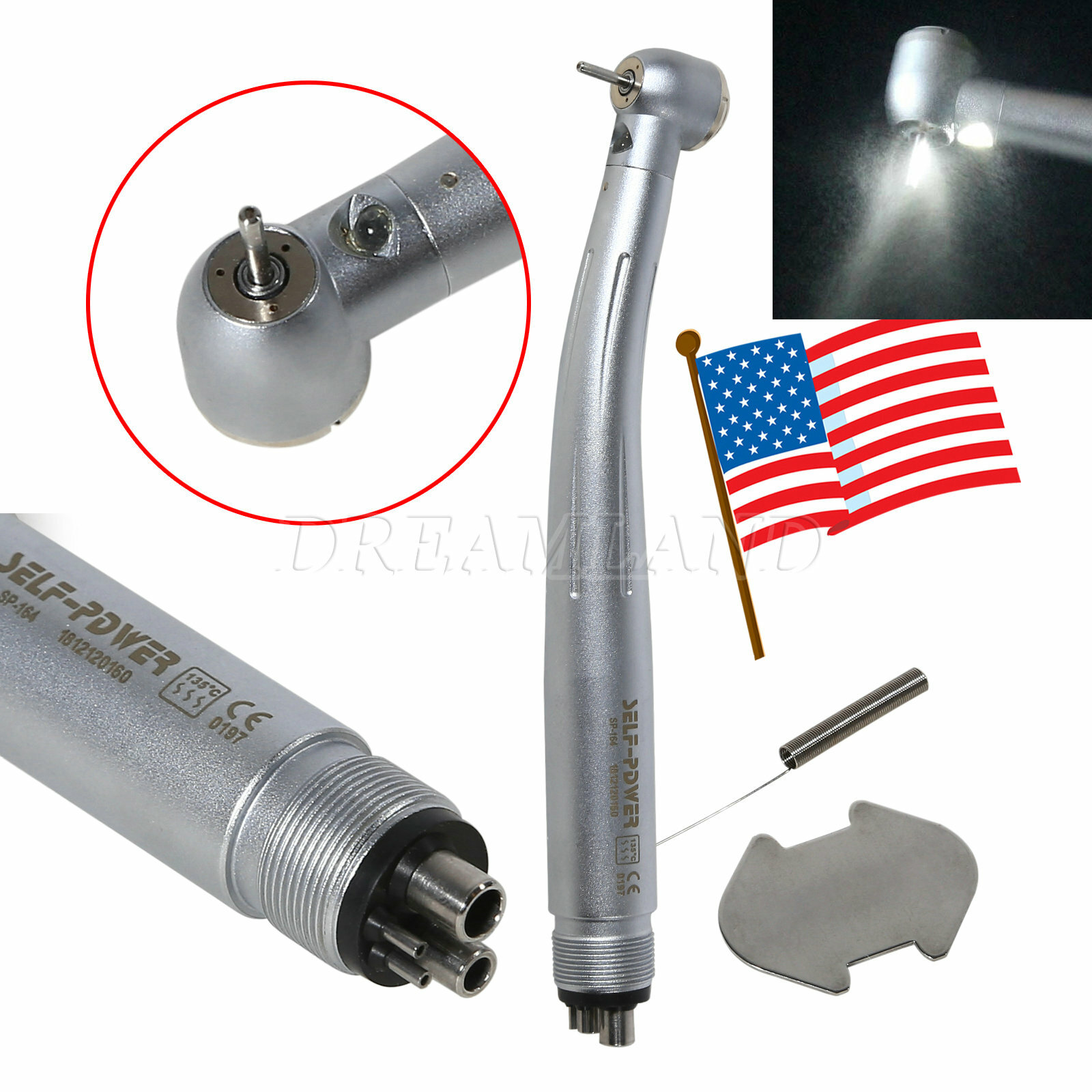 NSK Style Optic Dental E-generator LED 3 Spray High Speed handpiece Turbine 4H