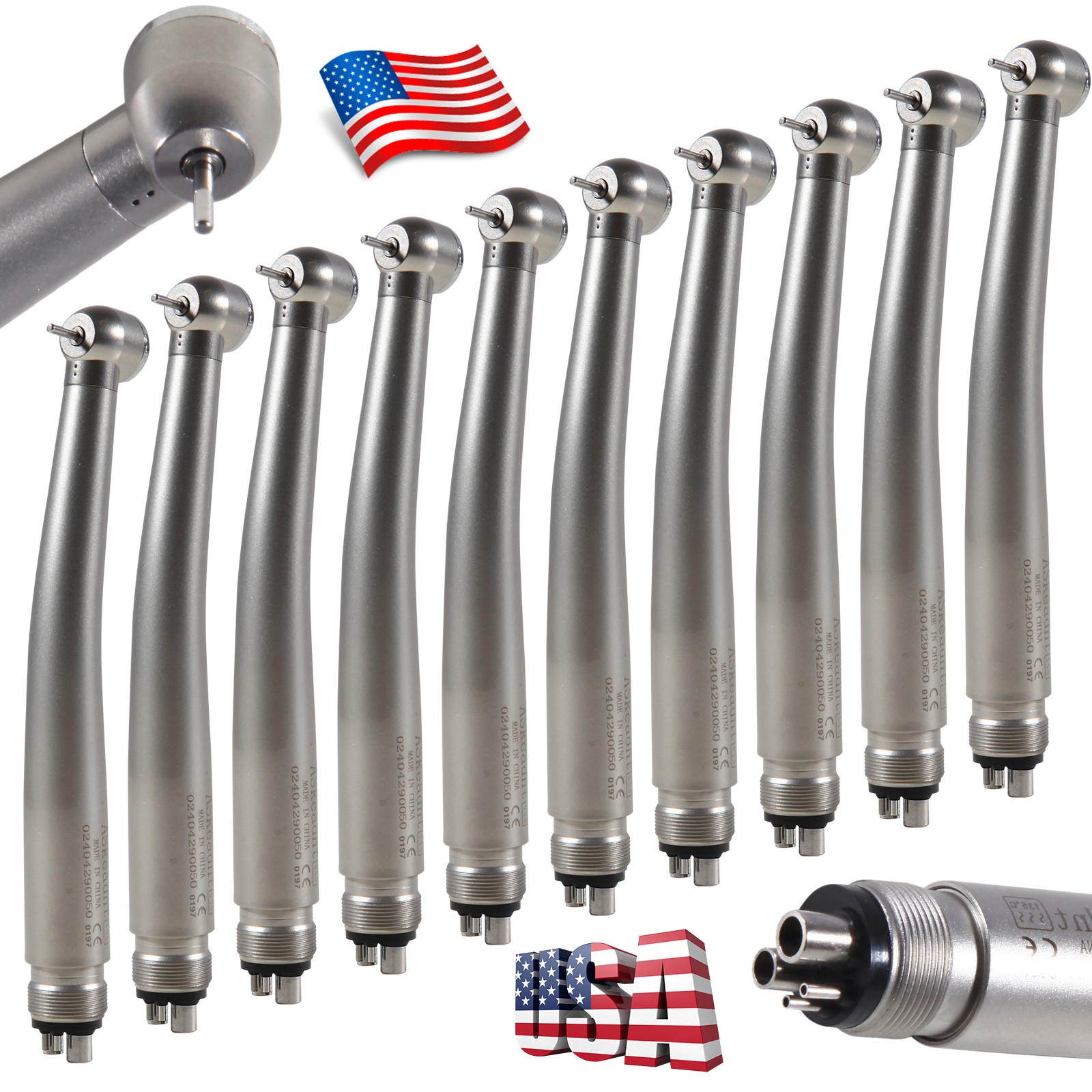 5Pcs Dental Fissure Tungsten Steel Carbide Burs High Speed Handpiece FG 558