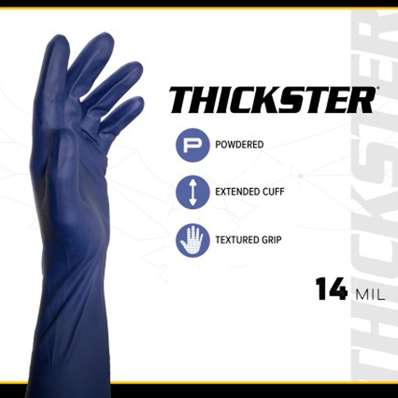 Raven Safety 6604 Thickster Powdered Latex – 14 mil – 50 Gloves per box, X-Large