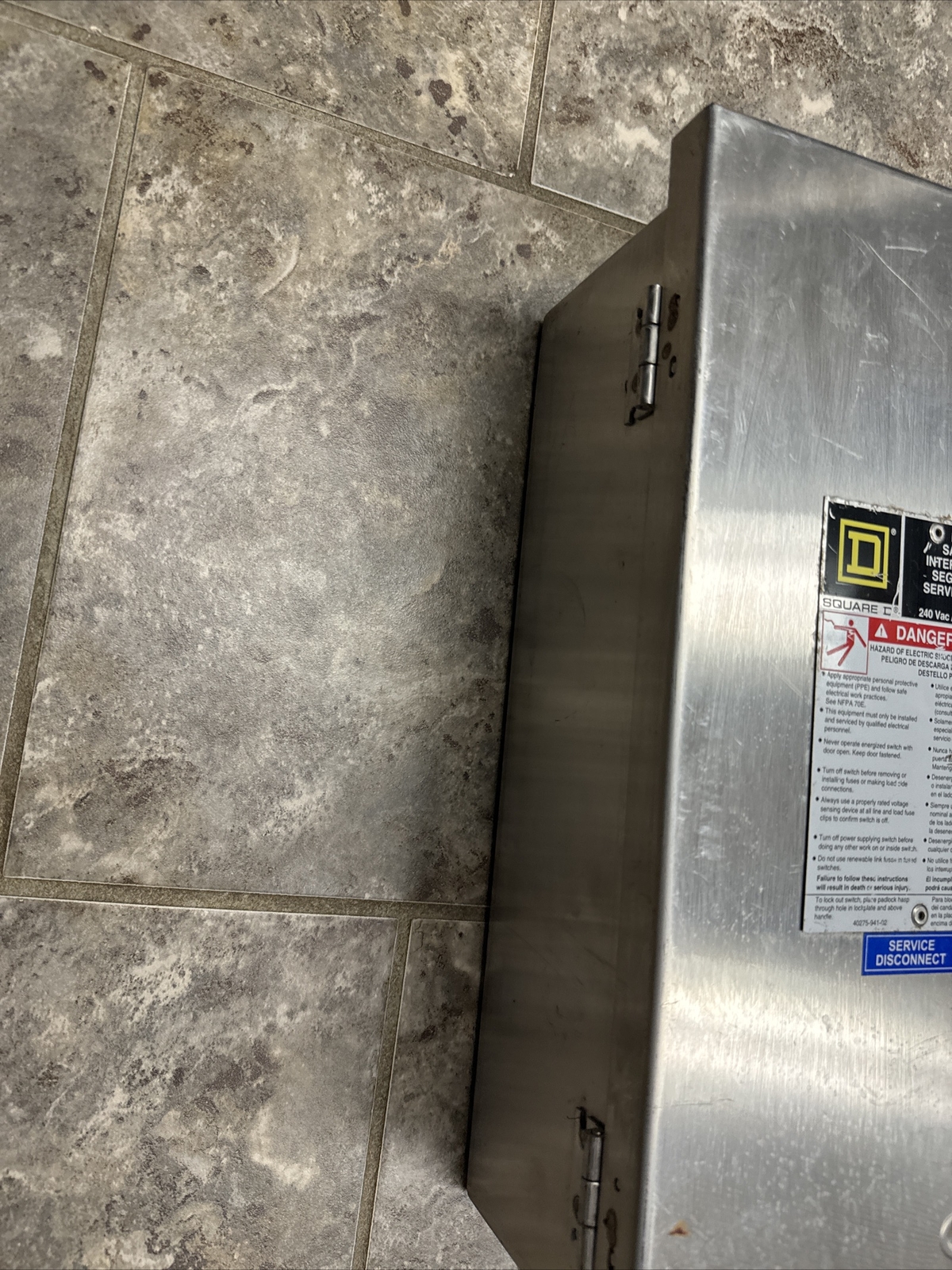 Square H222DS Disconnect 60A 240V Fused Stainless Steel 2 Pole W/Neutral safety