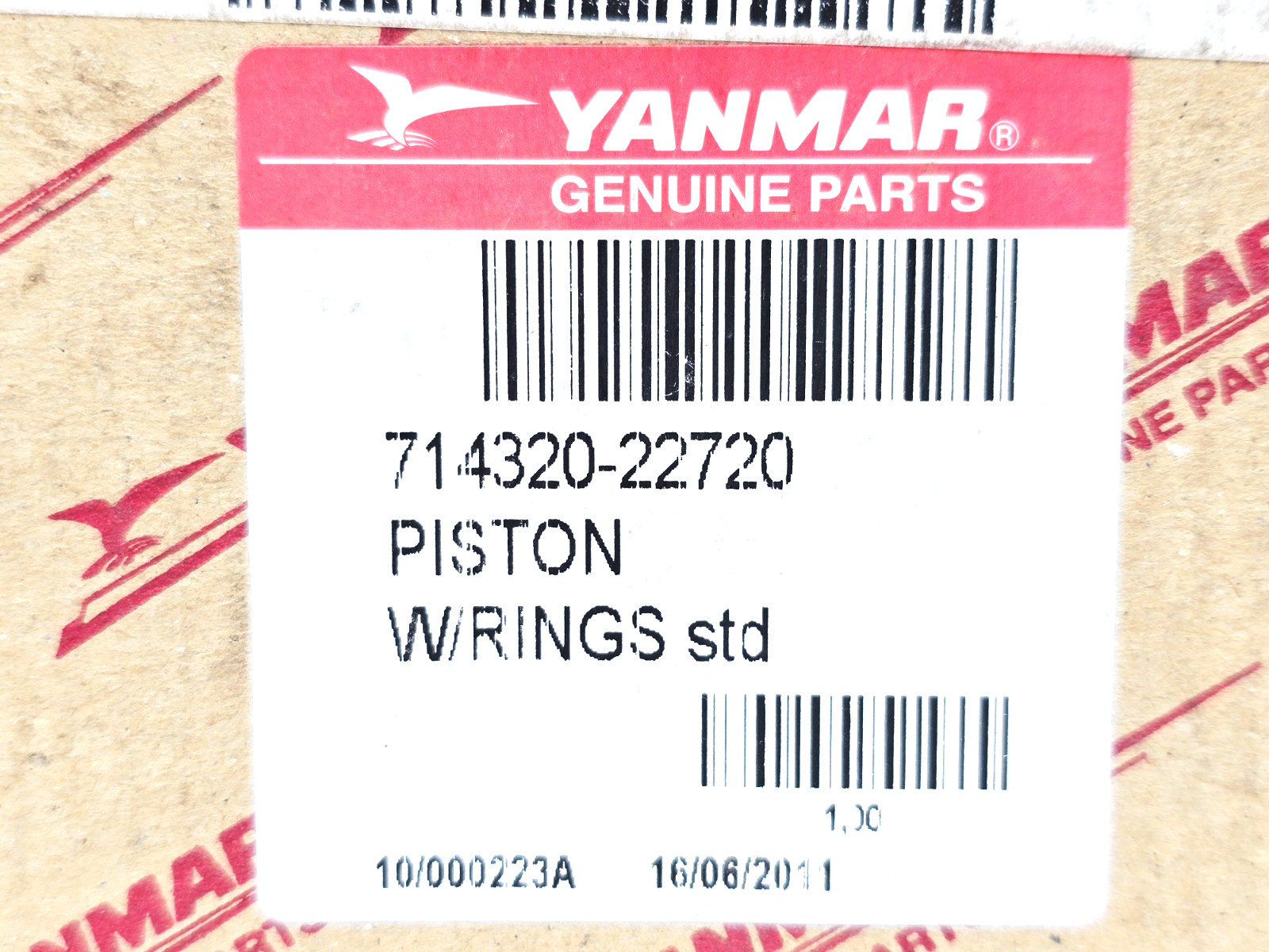 714320-22720 YANMAR PISTON WITH RINGS FOR L100 L100N2 L100N5 L100N6 ENGINES