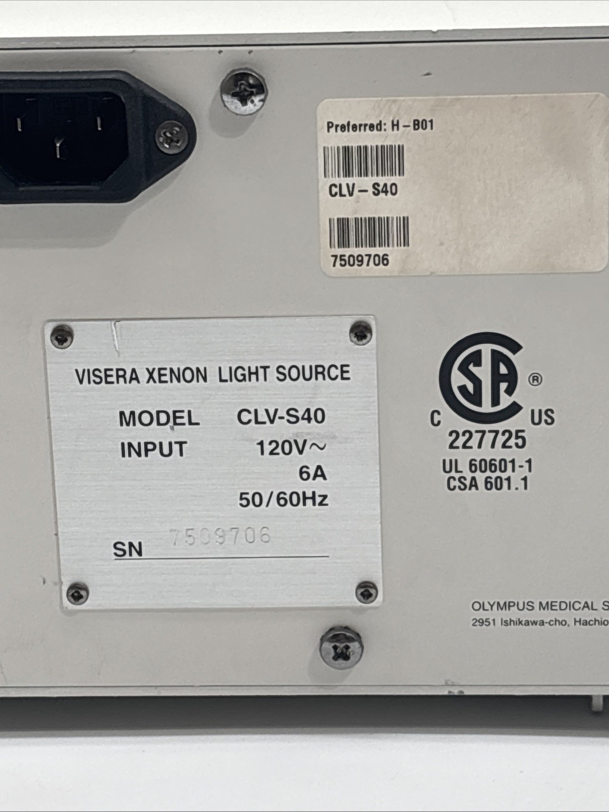 Olympus Visera CLV-S40 Xenon Light Source – 30 Day Warranty!