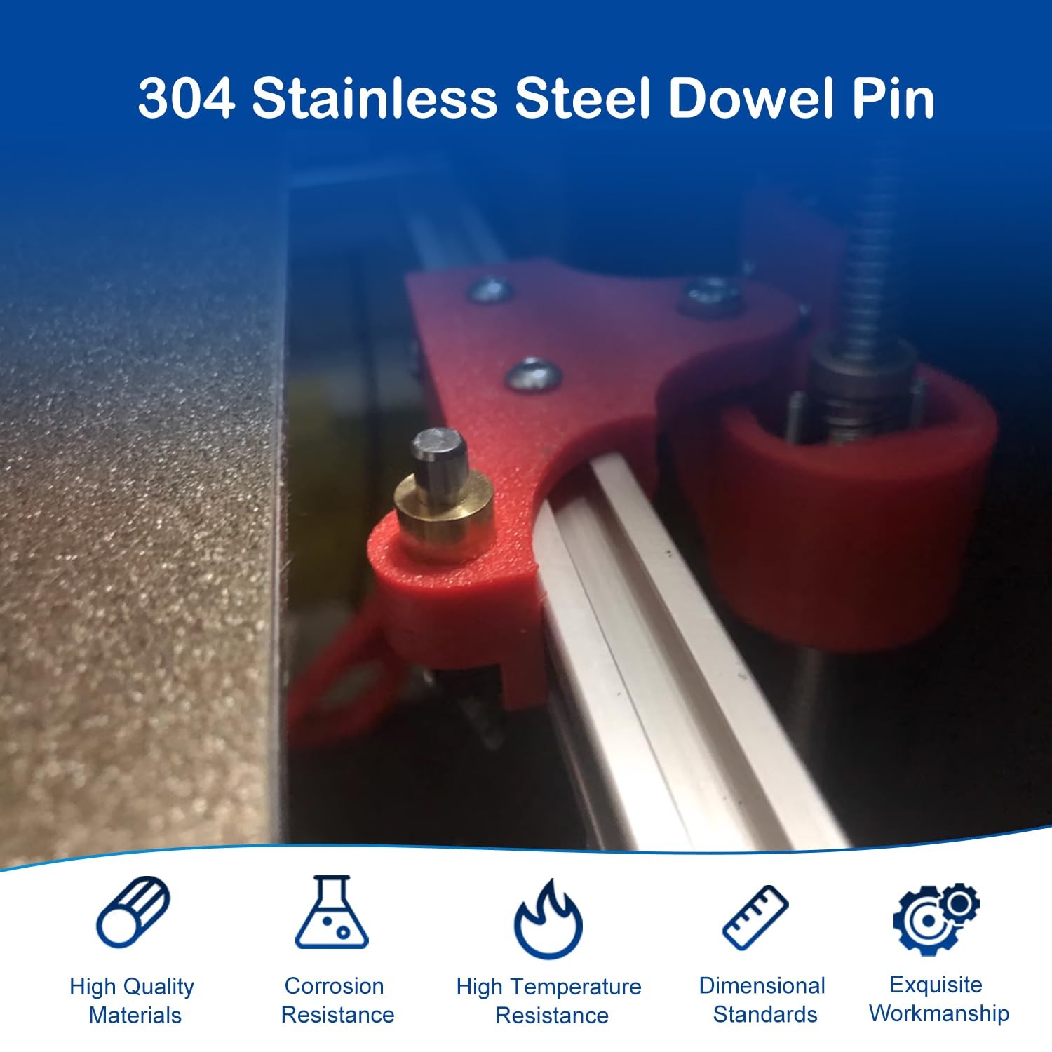 MroMax 50Pcs M5 x 25mm Dowel Pins Approx 3/16 x 1 , 304 Stainless Steel Cylin…